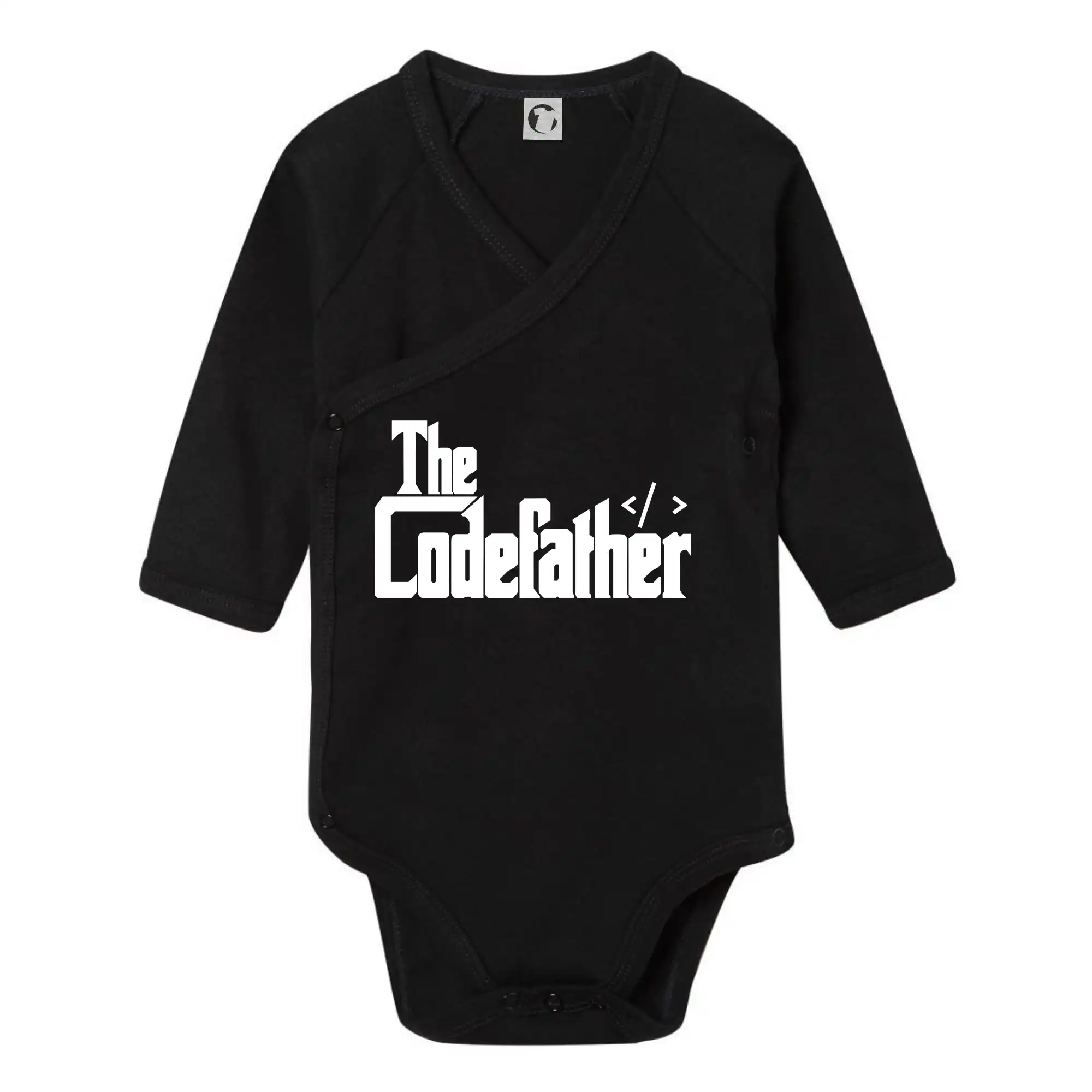 Tričká pre ajťákov - The codefather - Body zavinovacie s dlhým rukávom