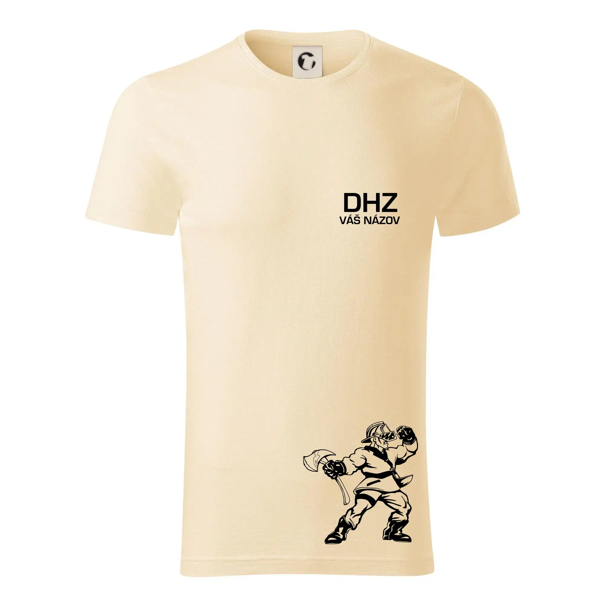Originálne tričká pre hasičov - DHZ postava - vlastný názov - Tričko z organickej bavlny