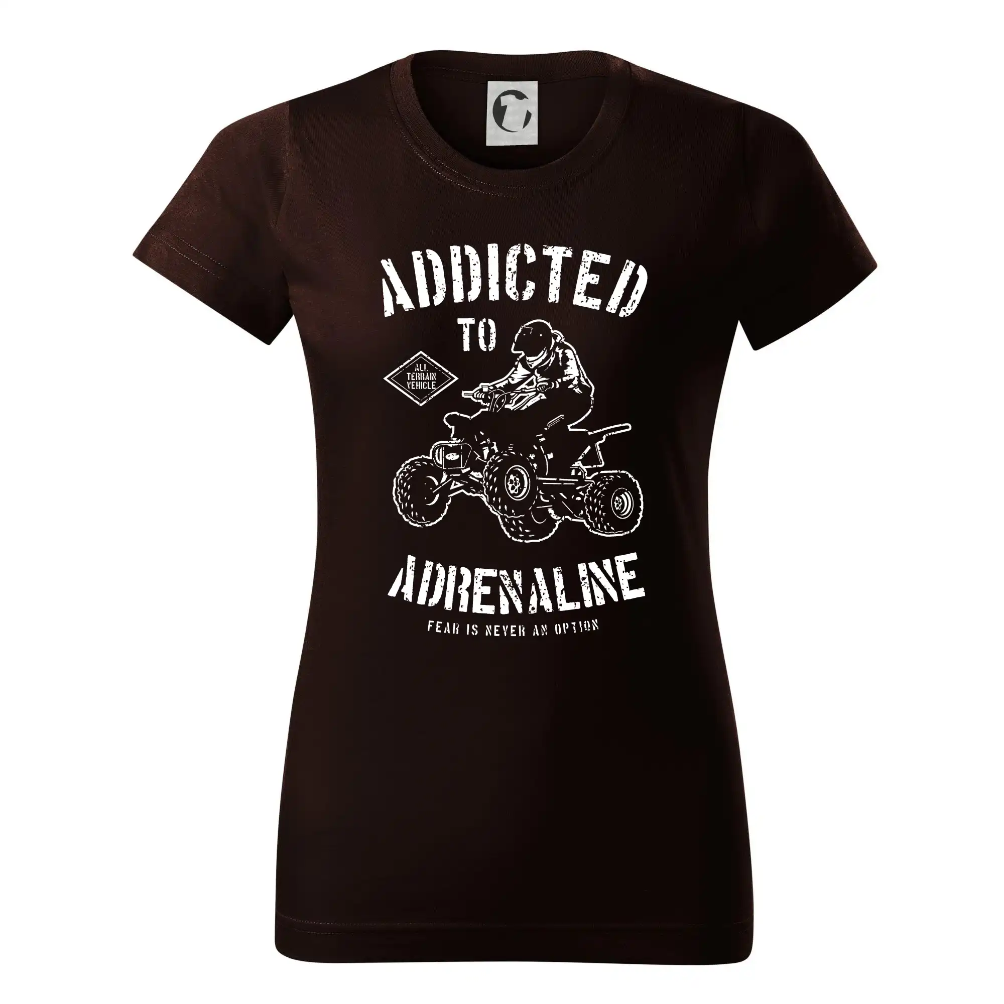 Tričko s štvorkolkou - Addicted To Adrenaline - Dámske tričko basic - ľahko voľnejšie a dlhšie