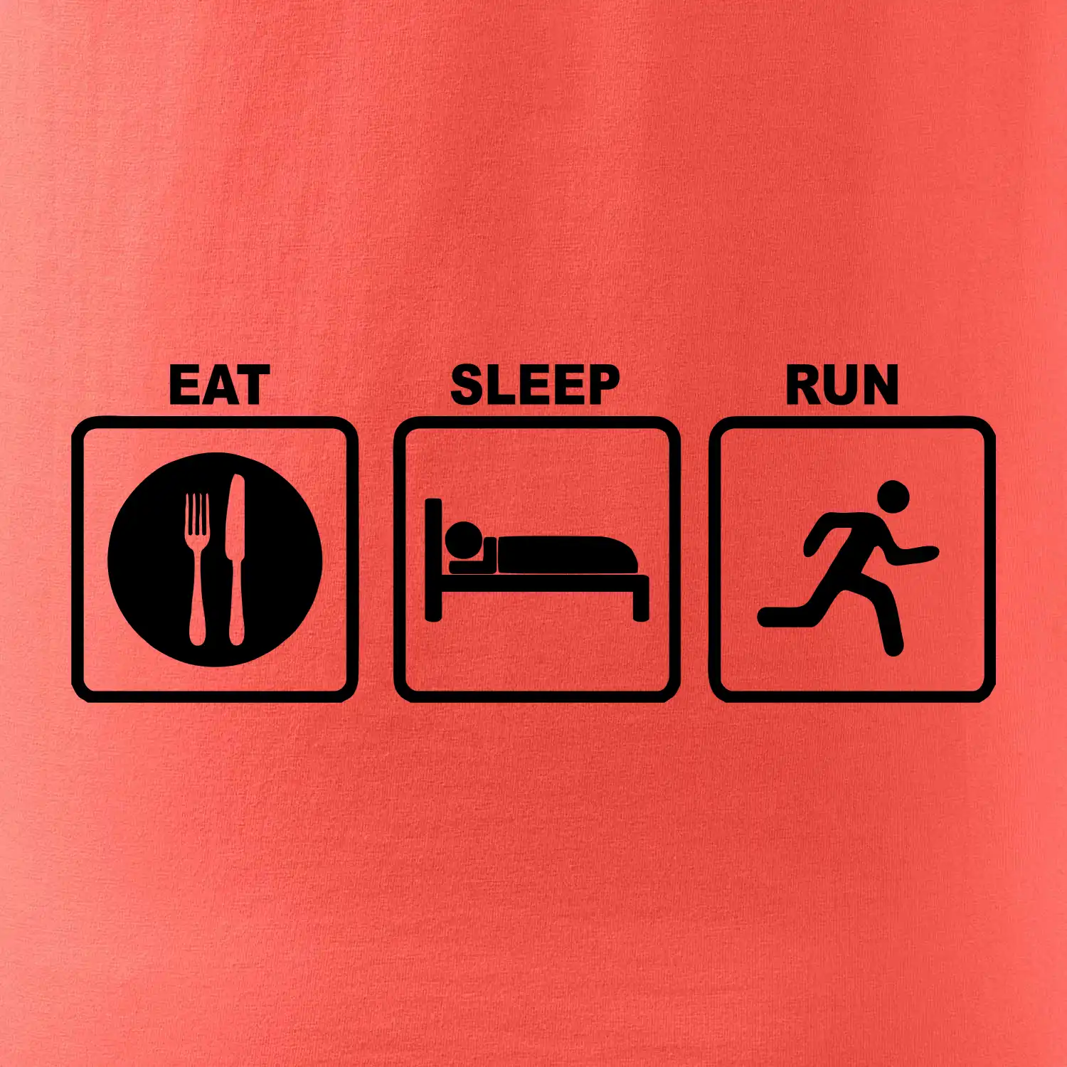 Eat sleep run čtverce