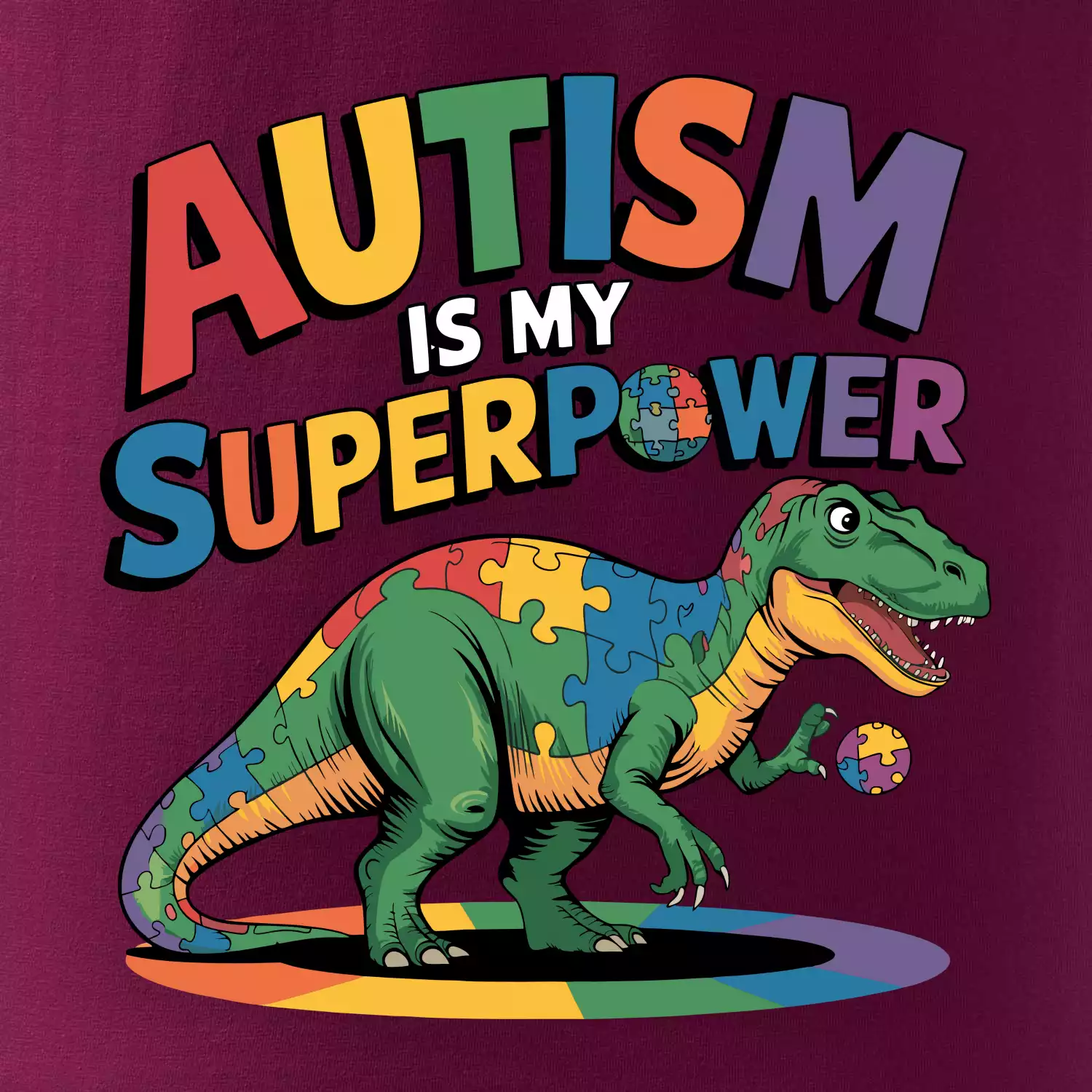 Stojící Rex Autism is my superpower