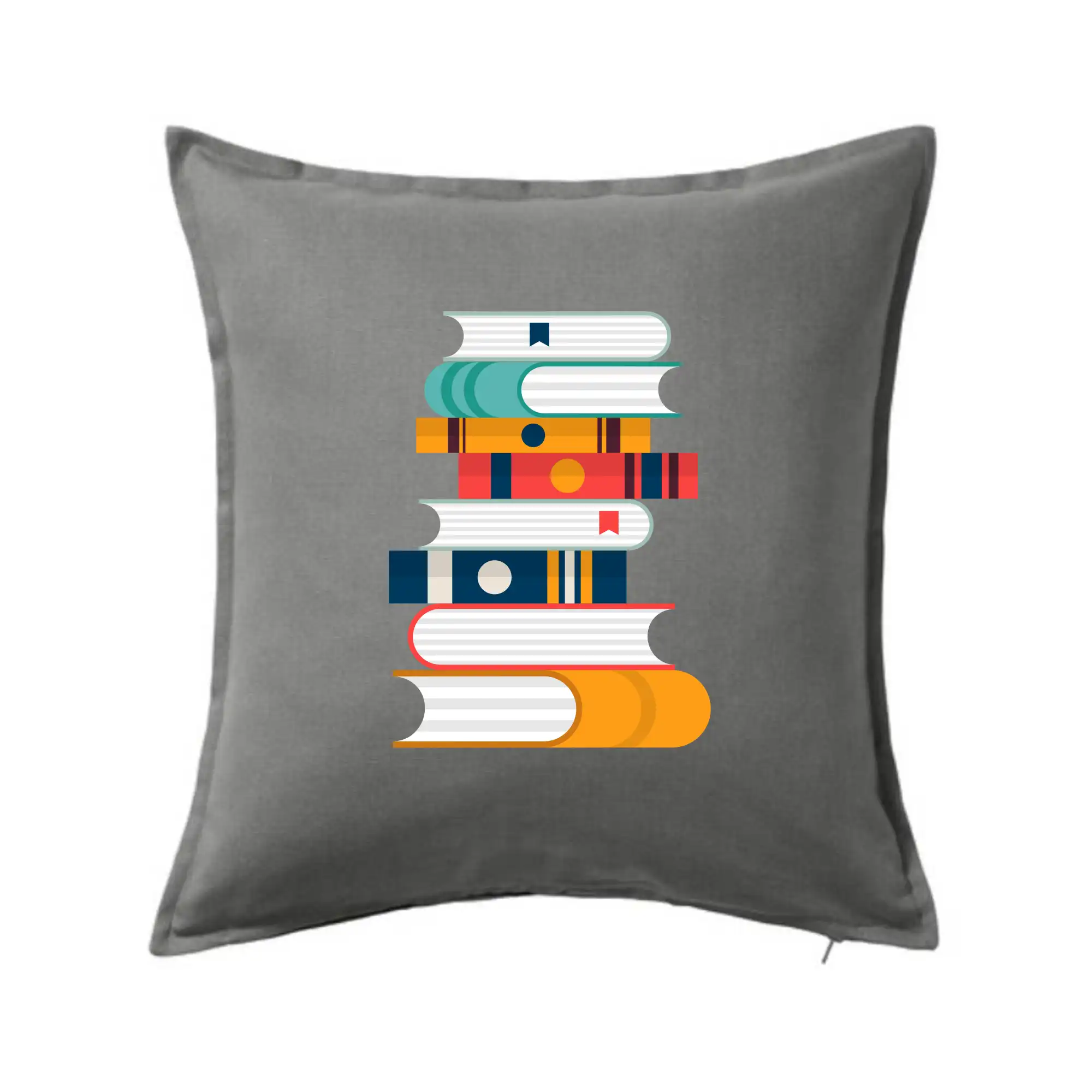 Tričká s motívom kníh pre milovníkov čítania a vône papiera - Knihy flat design - Vankúš 50x50