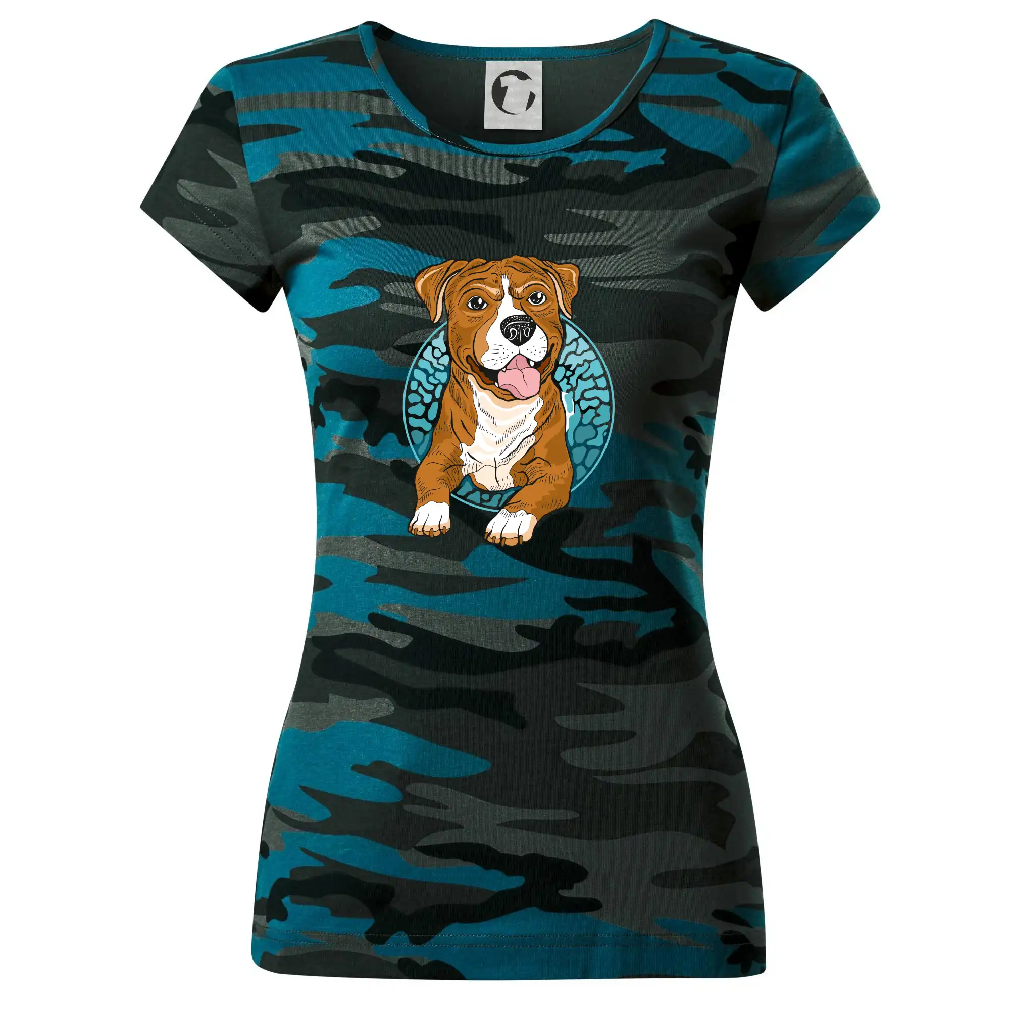 Americký staford kreslený v kolečku (Pecka design)