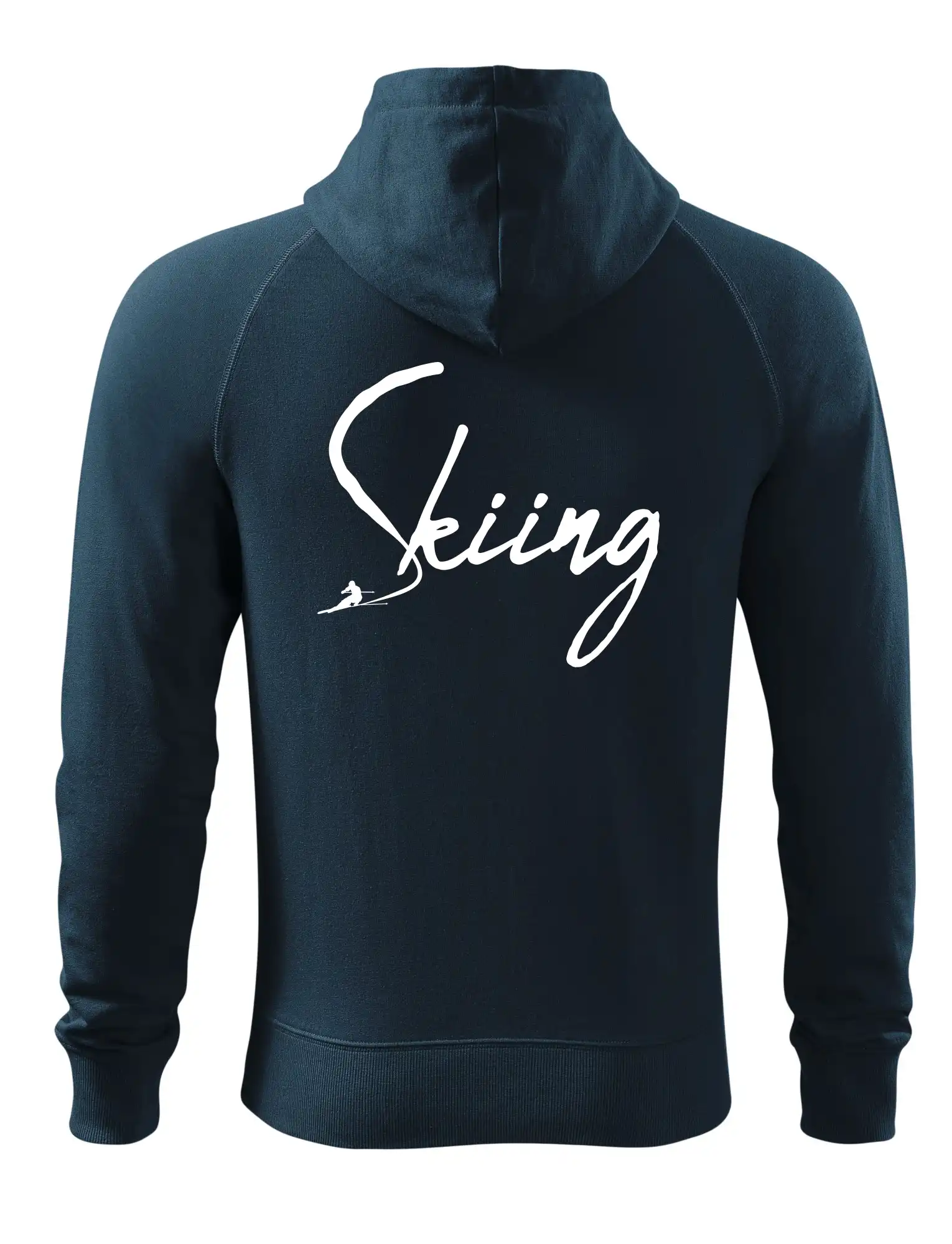 Skiing nápis lyžař