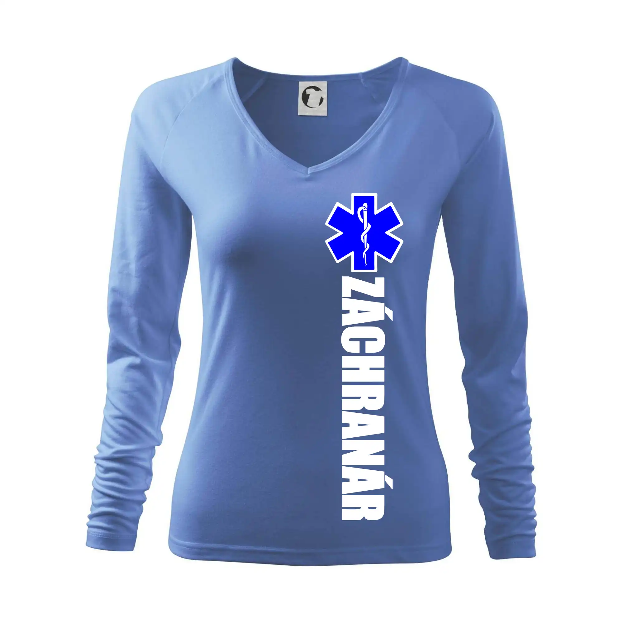 Tričká a mikiny pre záchranárov a lekárov - Kvalitné oblečenie pre zdravotníkov - Nápis Záchranár + hviezda - Tričko dámske Elegance