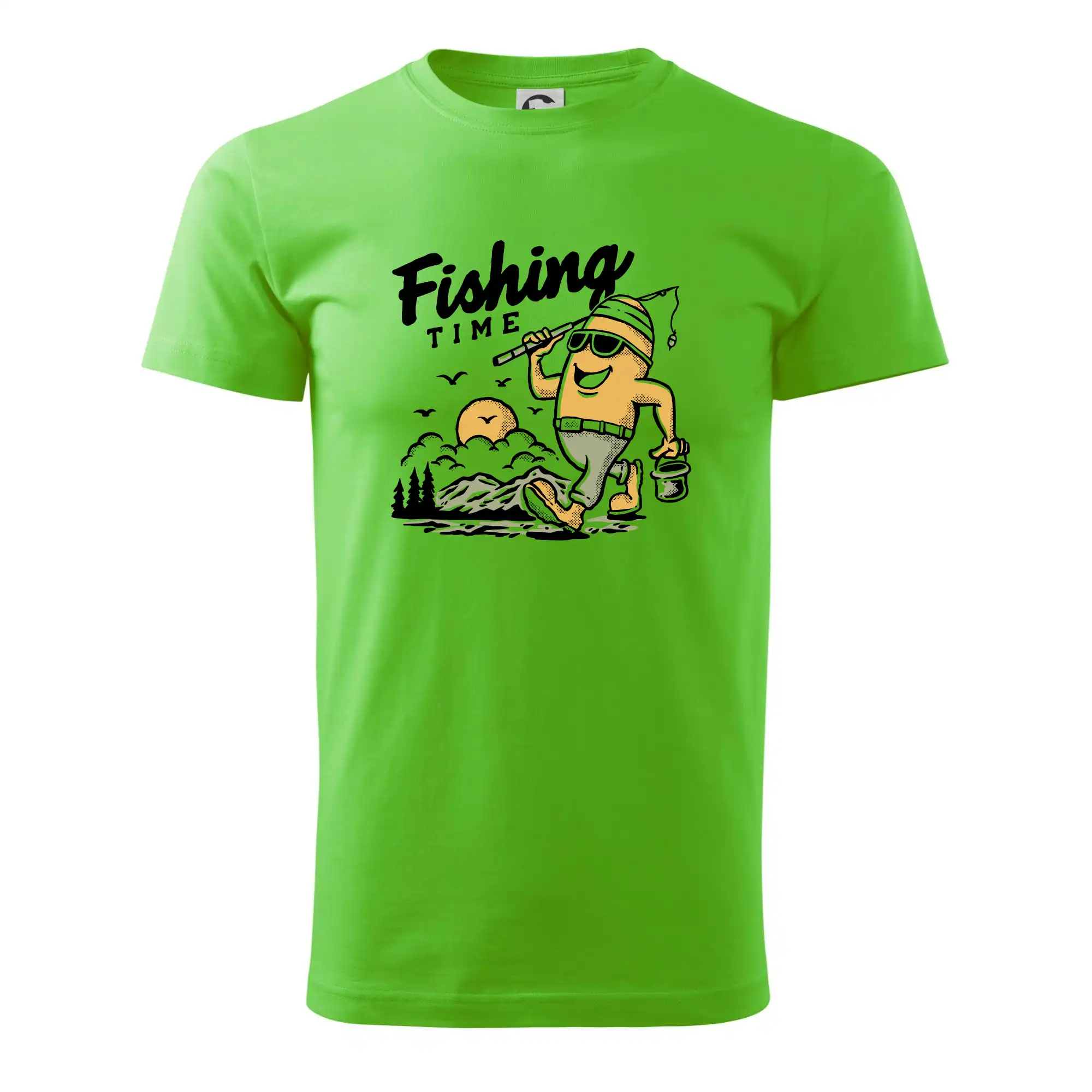 Tričká pre rybárov s potlačou - Fishing Time na výlete - Pánske tričko nižšej gramáže