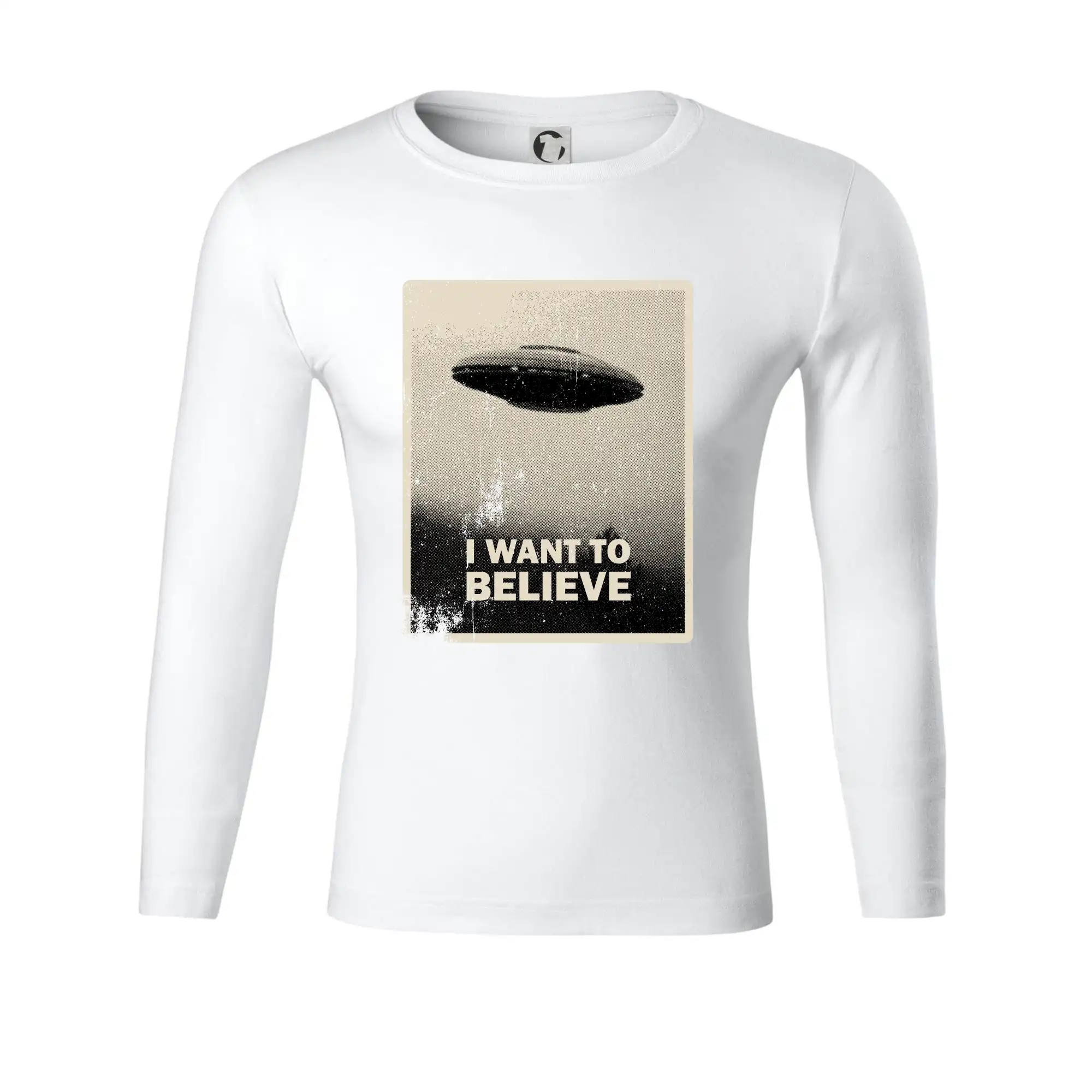 Vesmirne tričká - Poster I Want to Believe - Tričko Progress s dlhým rukávom