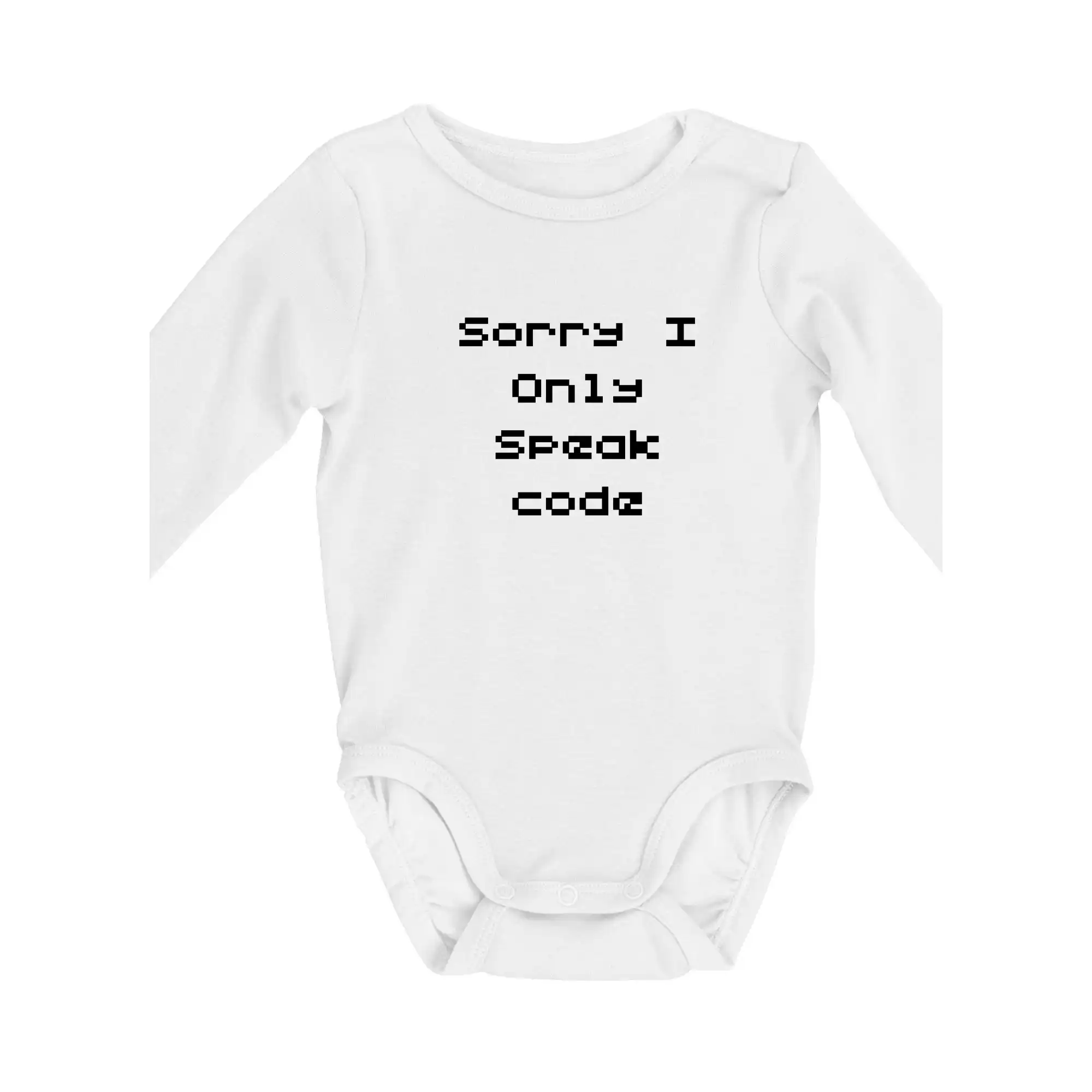 Tričká pre ajťákov - Sorry I Only Speak code - Body dojčenské s dlhým rukávom