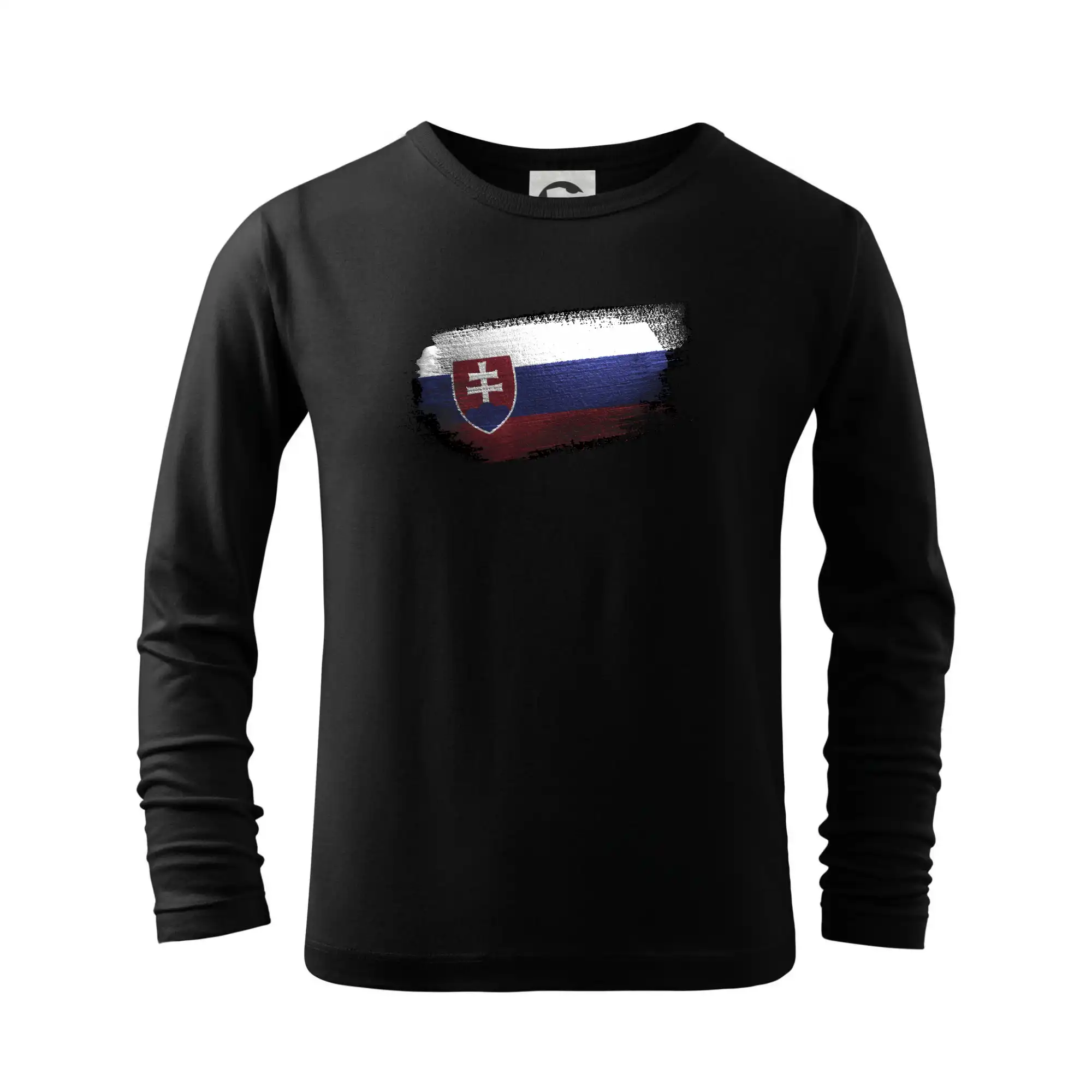 Politické tričká - Slovenská vlajka ohryzené - Tričko detské Long Sleeve