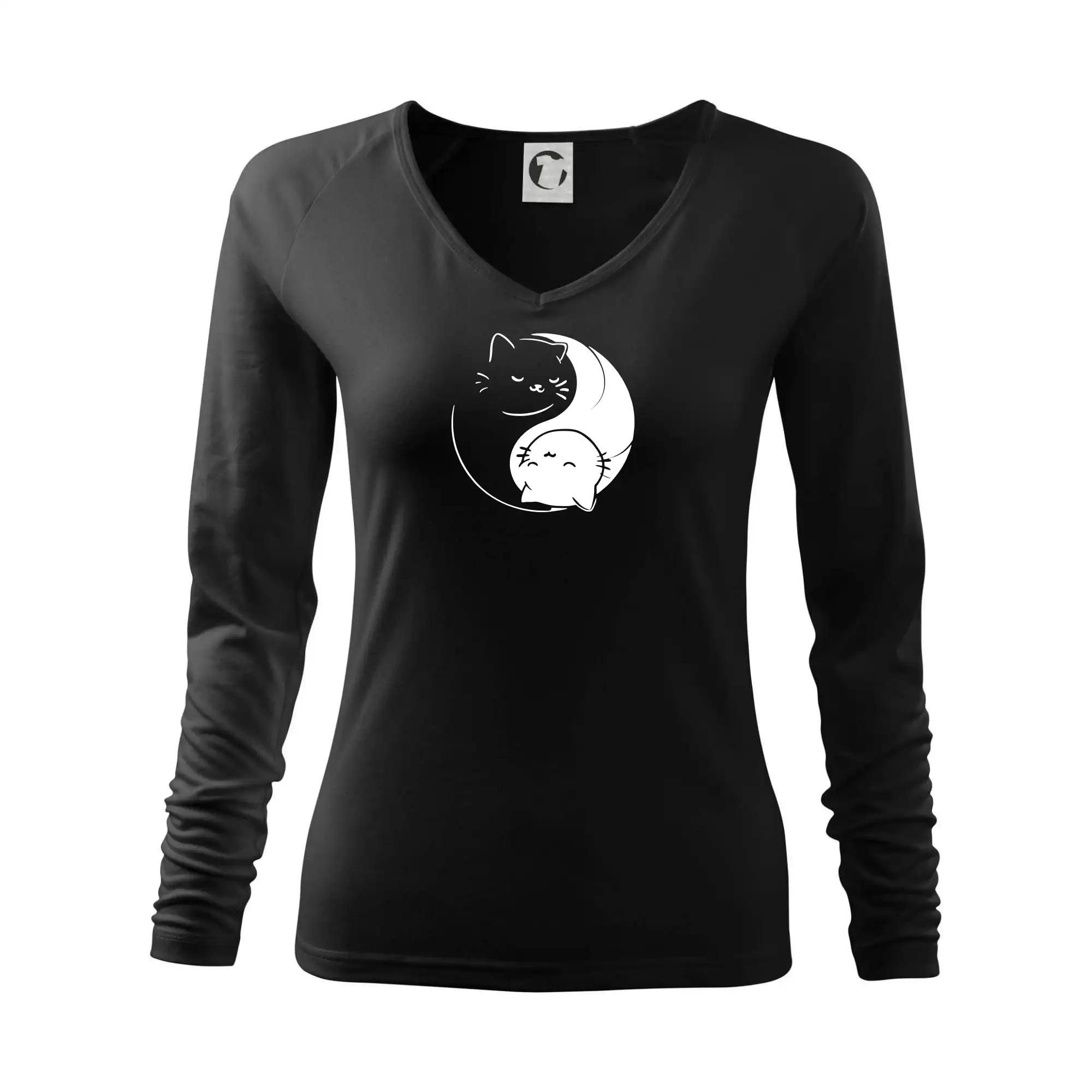 Vtipná tričká s mačkou - Mačky jin jang - Tričko dámske Elegance