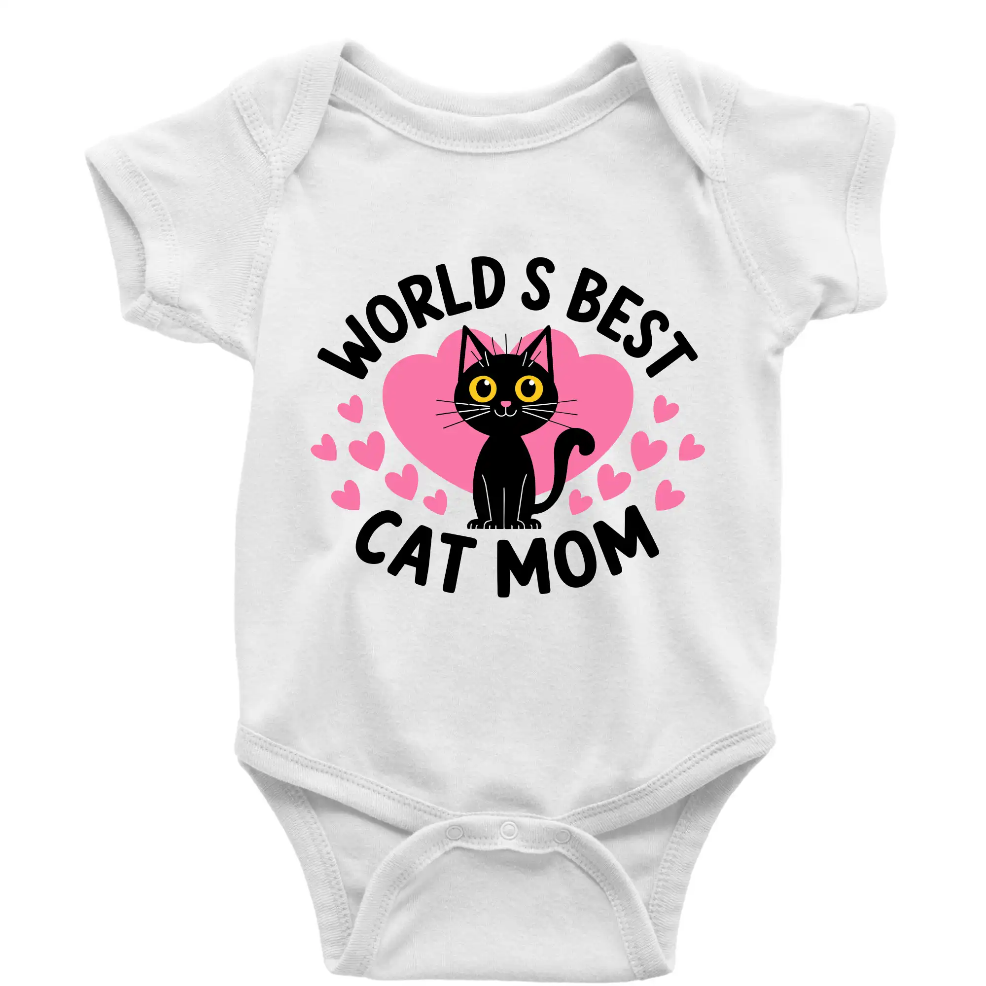 Vtipná tričká s mačkou - World best mom se srdcem - Body dojčenské s krátkym rukávom