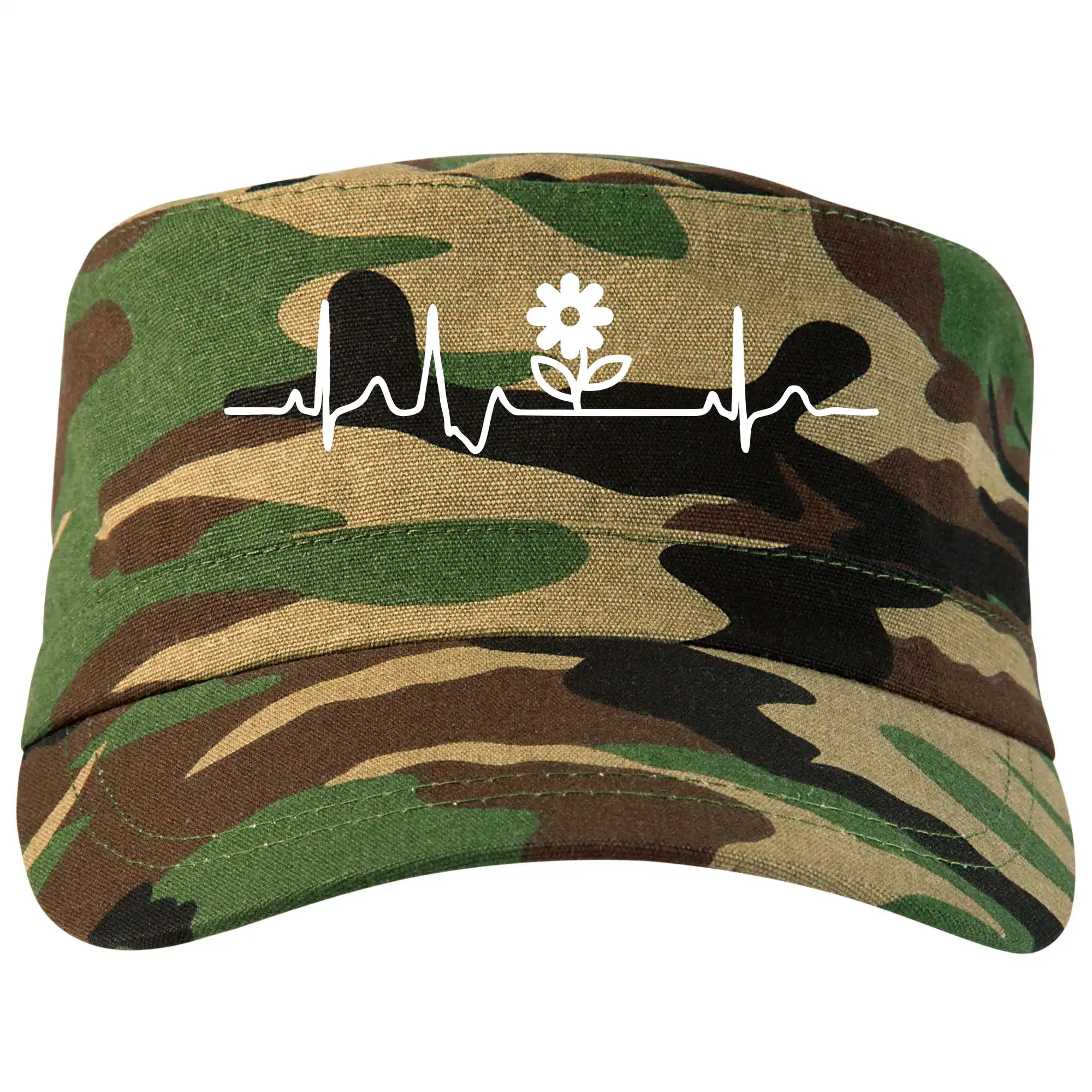 Tričká na chalupu - EKG záhrada - kvietok - Šiltovka CAMO