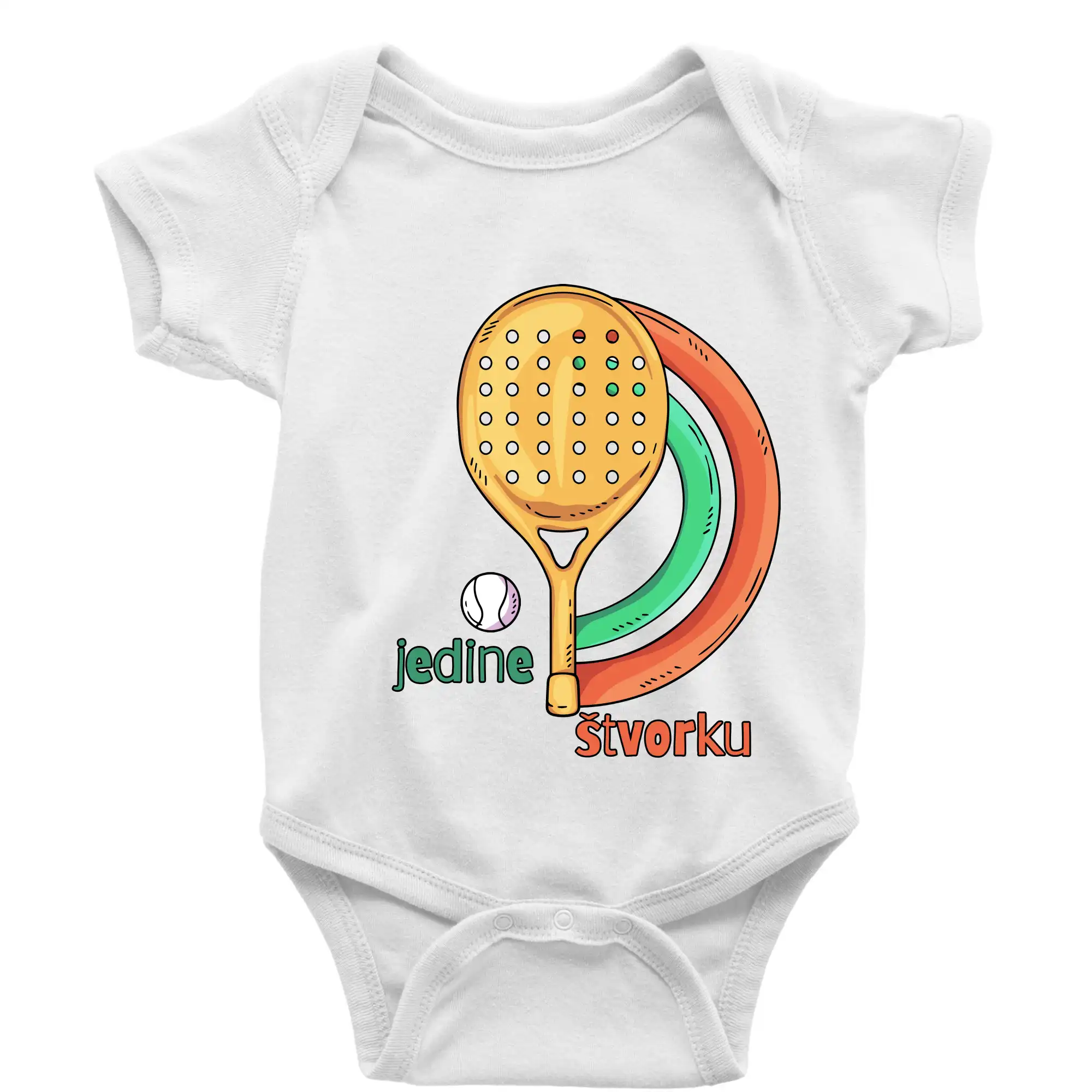 Tričká s motívmi Padel tenis - Padel jedine štvorku - Body dojčenské s krátkym rukávom