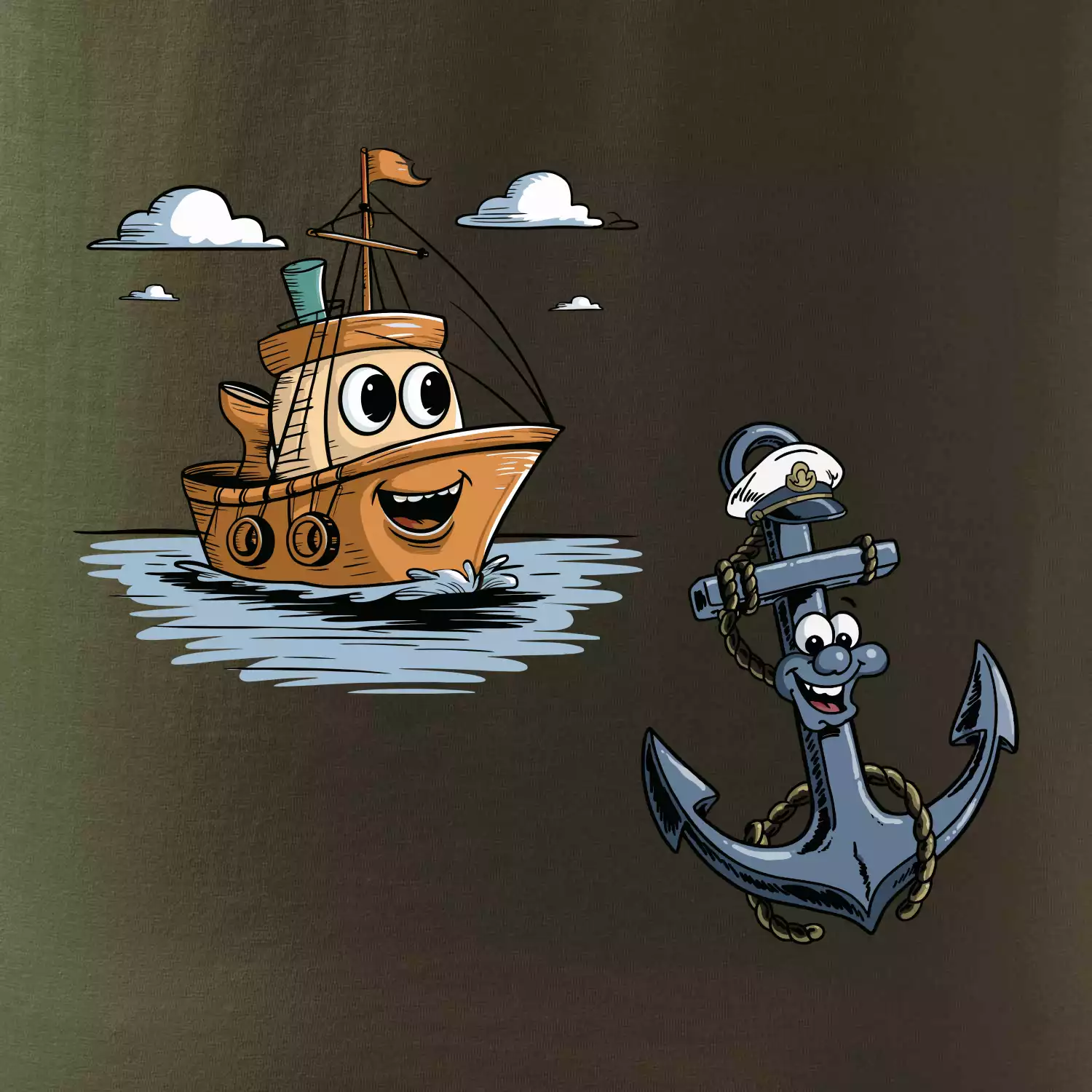 Parové triko - Loď a kotva