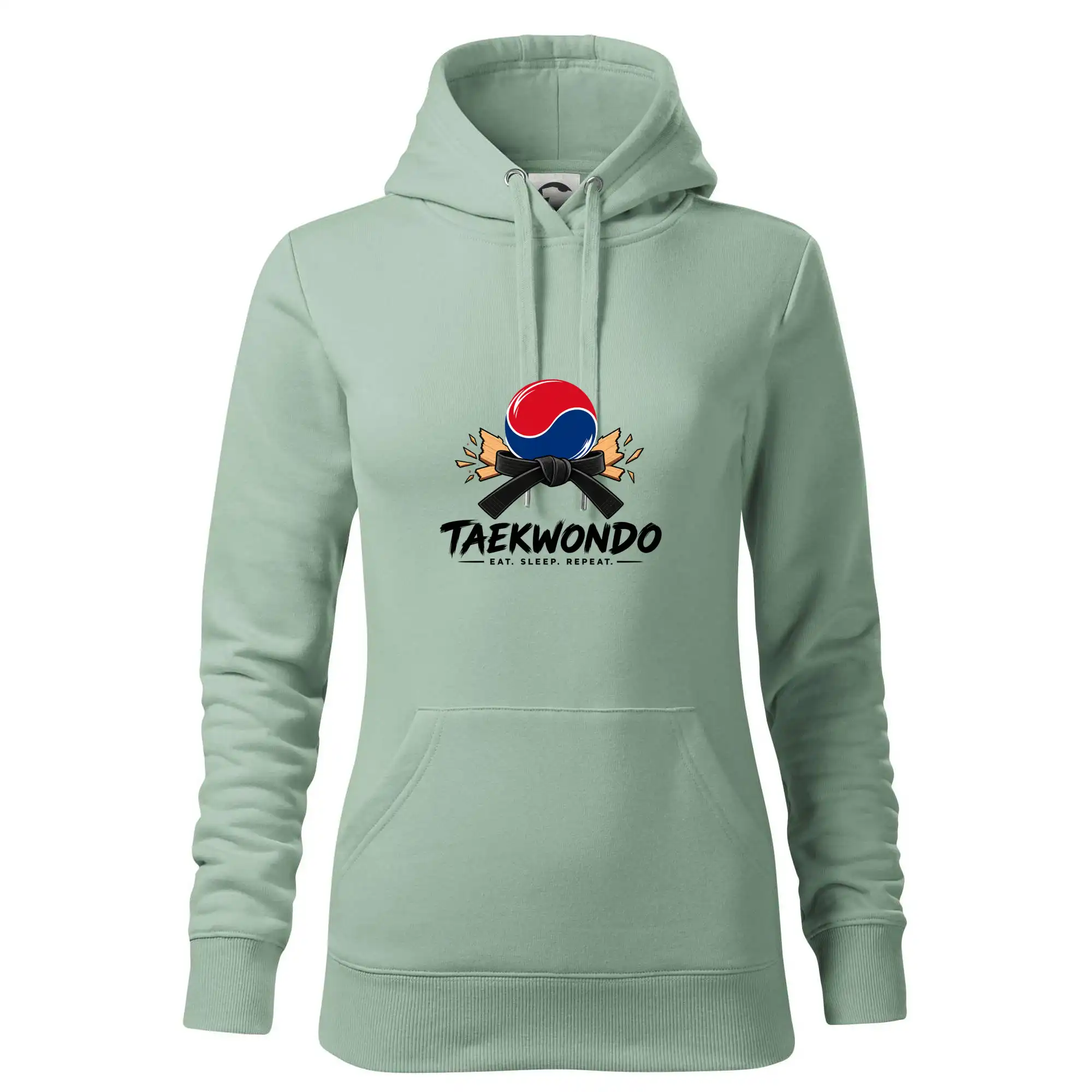Taekwondo pás a rozlomená deska eat sleep repeat