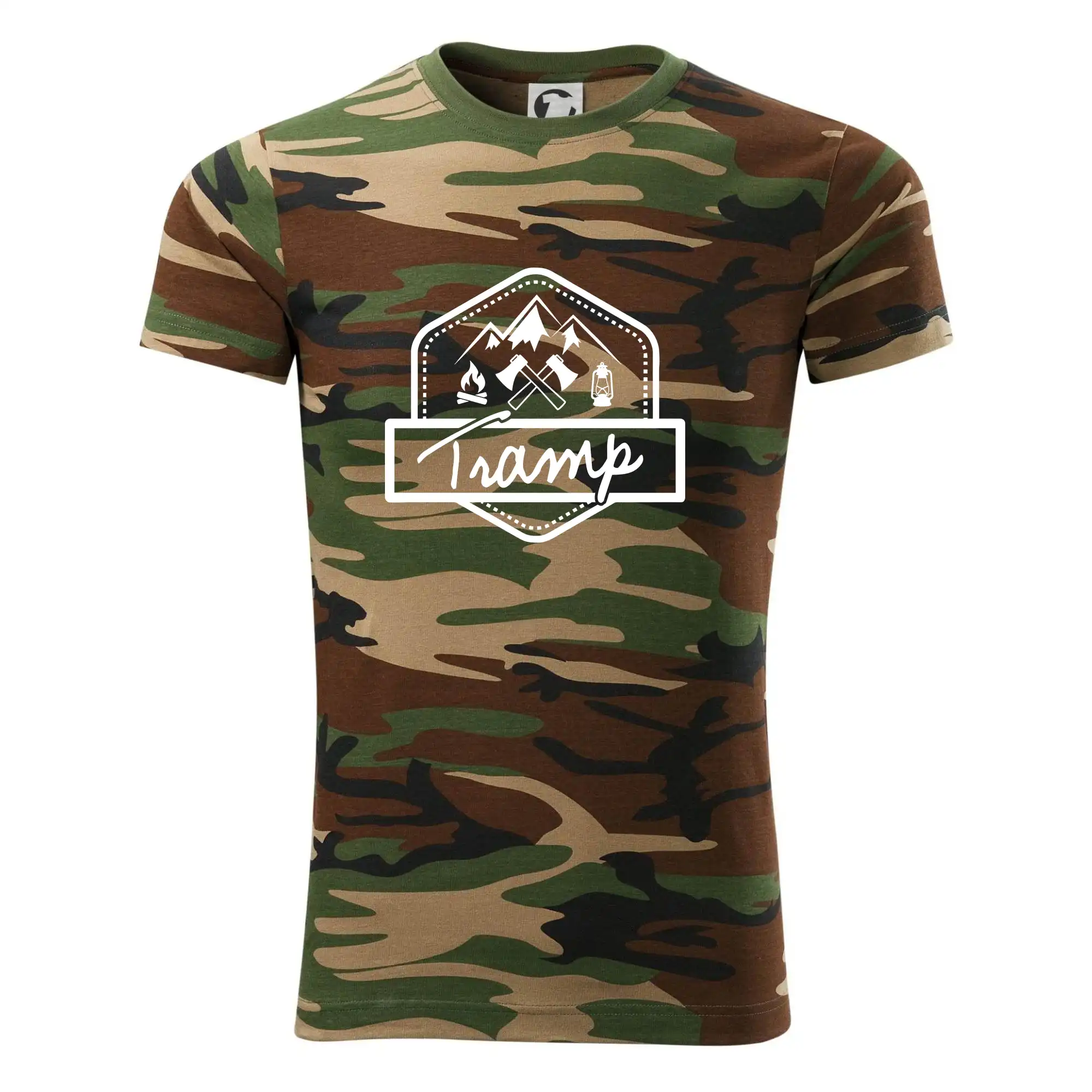 Trička na kempovanie - Tramp erb - Army CAMOUFLAGE