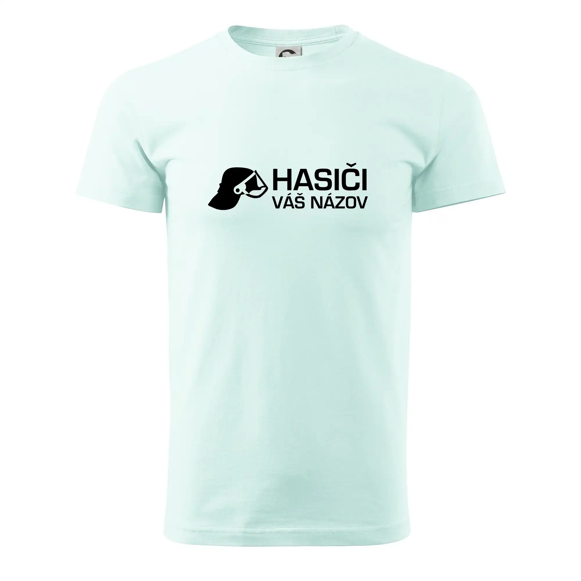 Originálne tričká pre hasičov - Hasiči helma - vlastný nápis - Pánske tričko nižšej gramáže