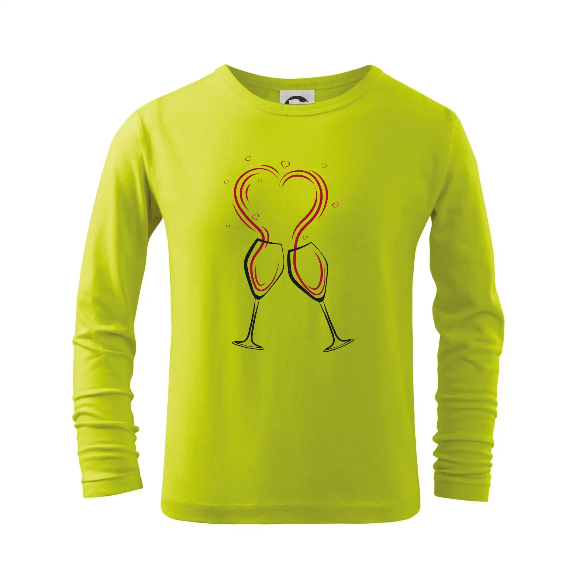 Vtipná tričká s tematikou vína - Víno je láska - srdiečka - Tričko detské Long Sleeve