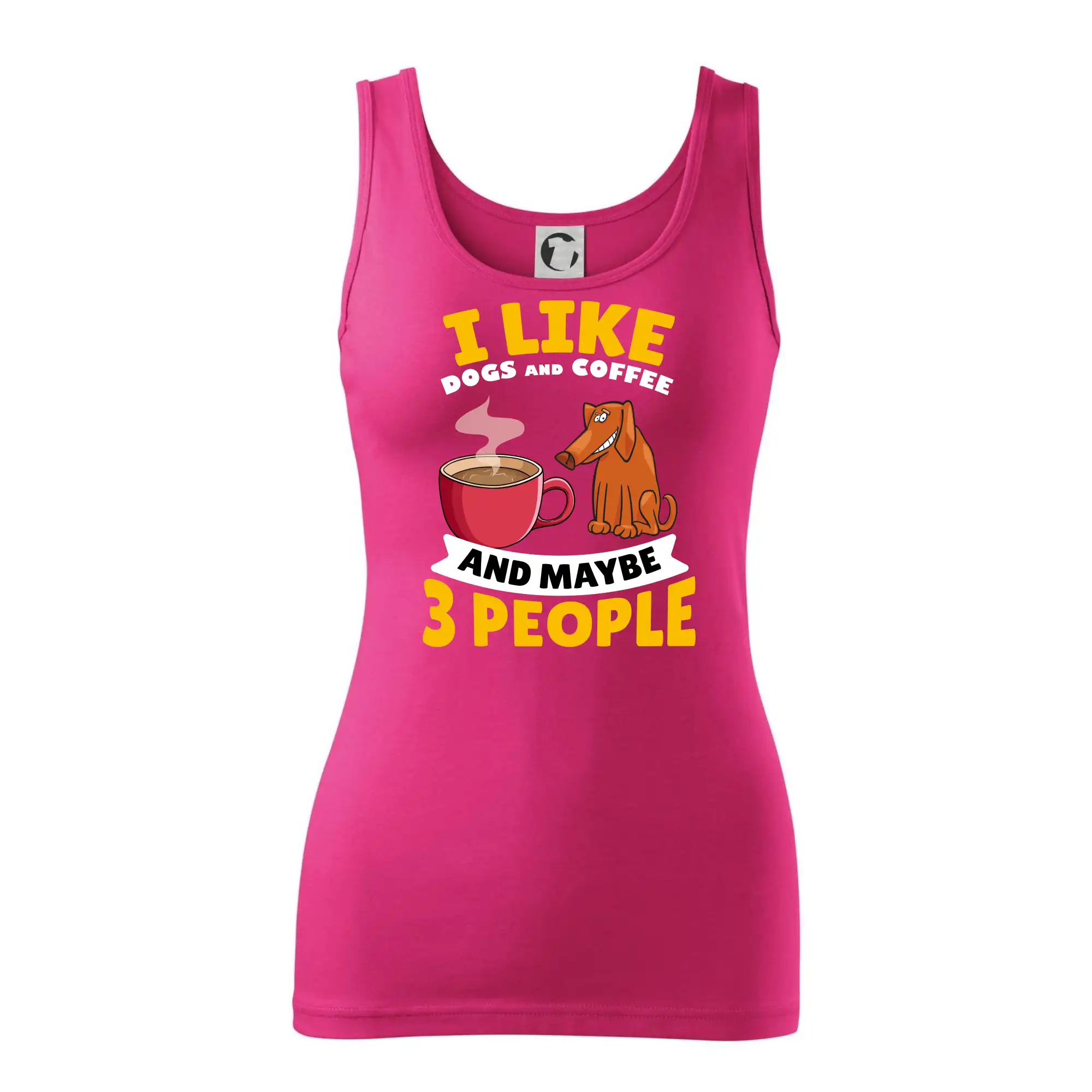 Tričká so psami - I like dogs and coffee and maybe 3 people - Dámske tielko