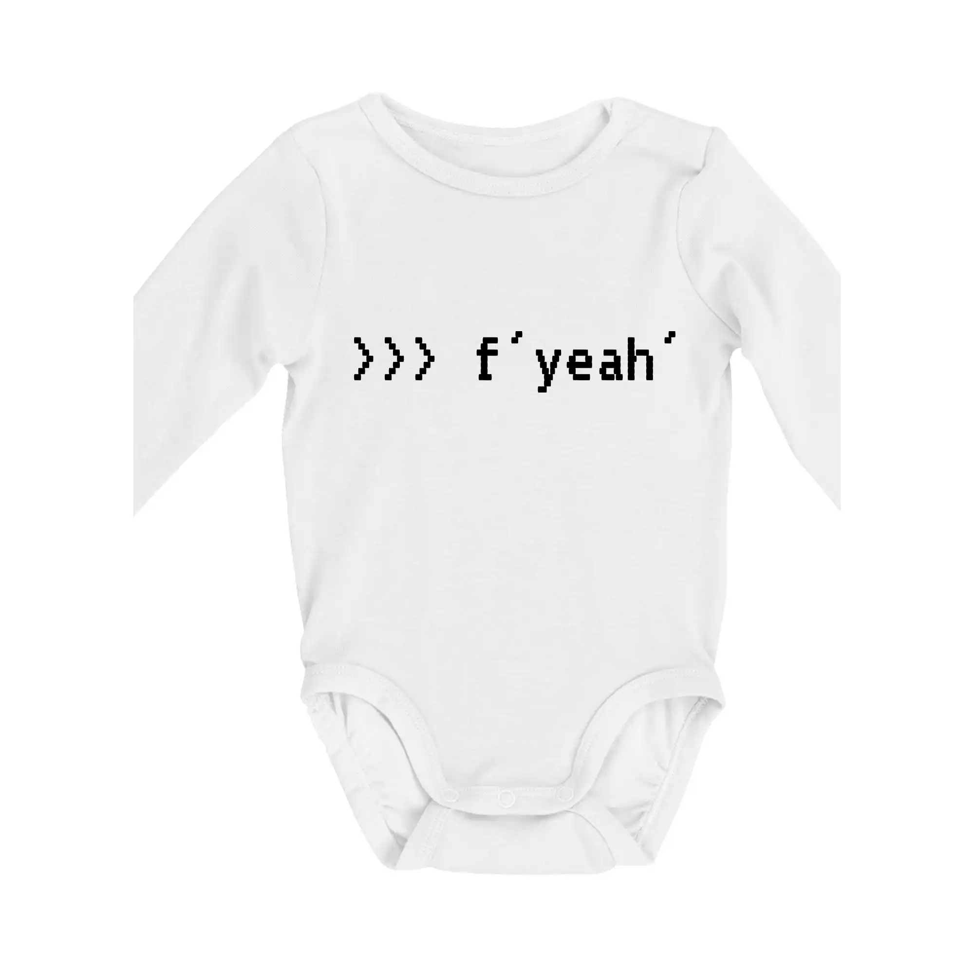 Tričká pre ajťákov - Python  f yeah - Body dojčenské s dlhým rukávom