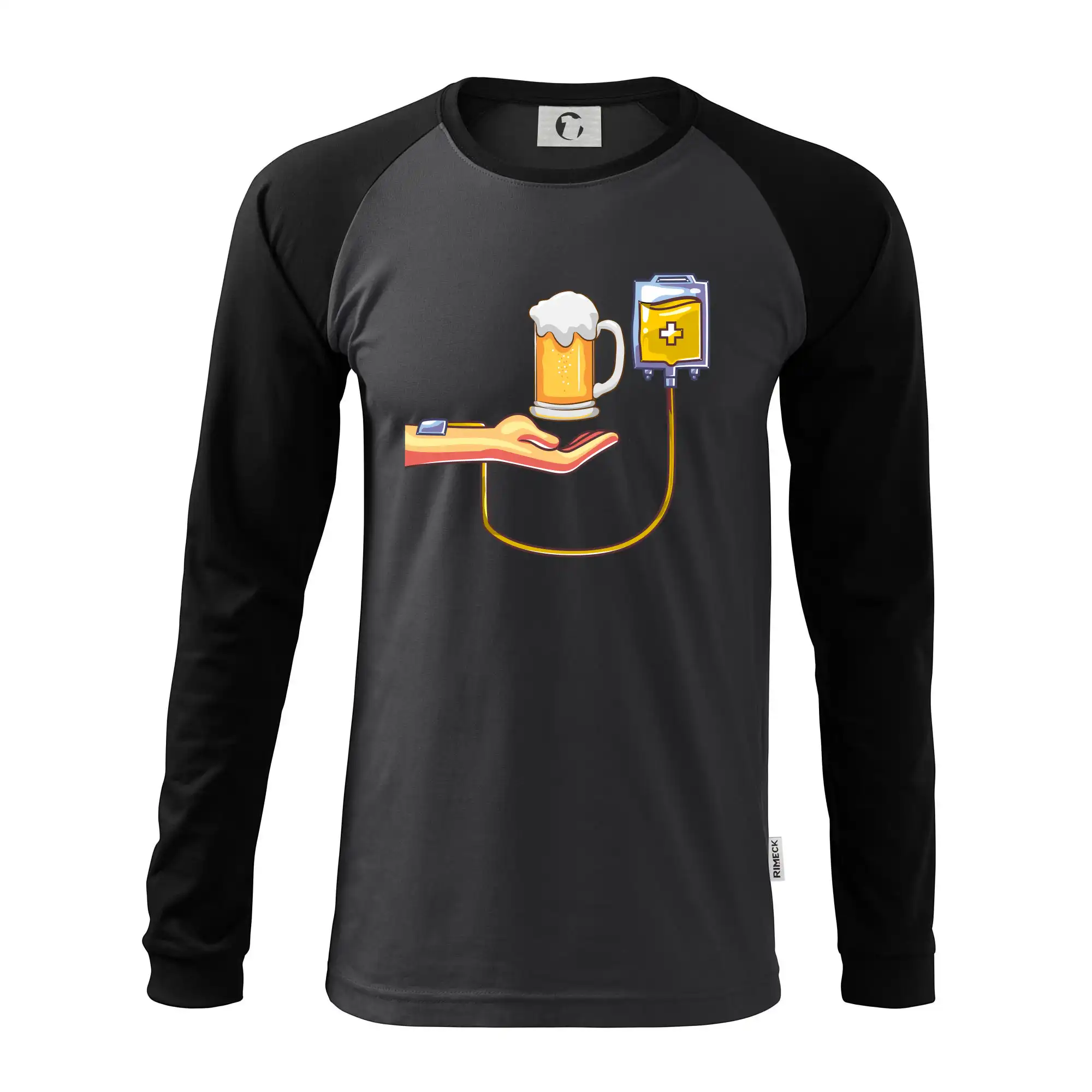 Vtipná tričká pre pivárov - Pivo infúzie - Pánske tričko s dlhým rukávom LS130
