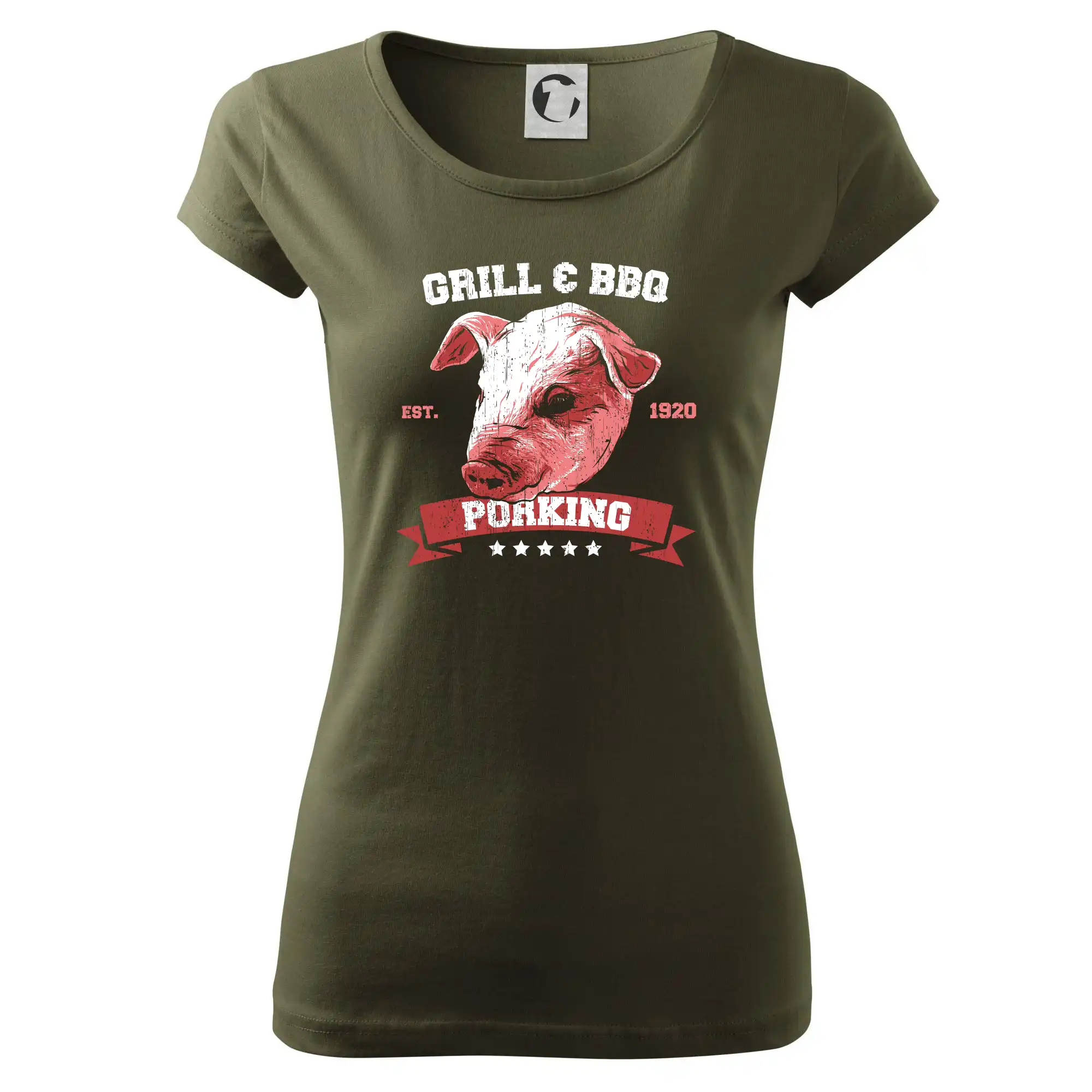 Tričká a zástery na grilovanie - Pig grill - Dámske tričko Pure