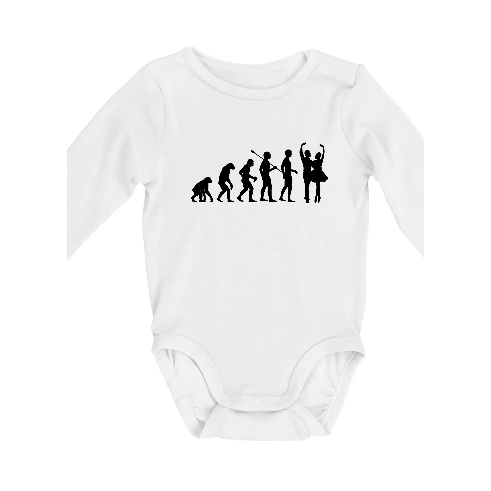 Evolúcia tanec - pár - Body dojčenské s dlhým rukávom
