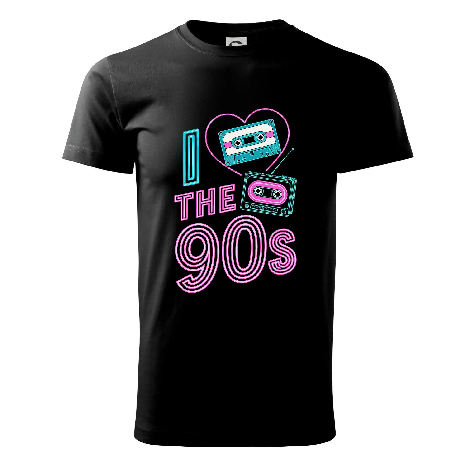 Aj love 90s - neón a kazeta - Klasické pánske tričko vyššej gramáže