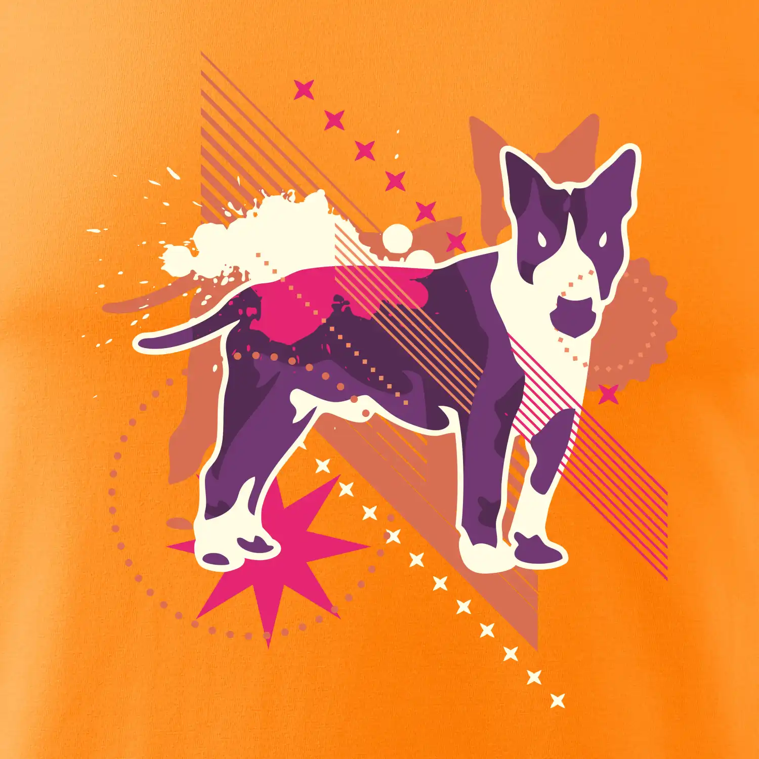 Pes abstrakce fialový