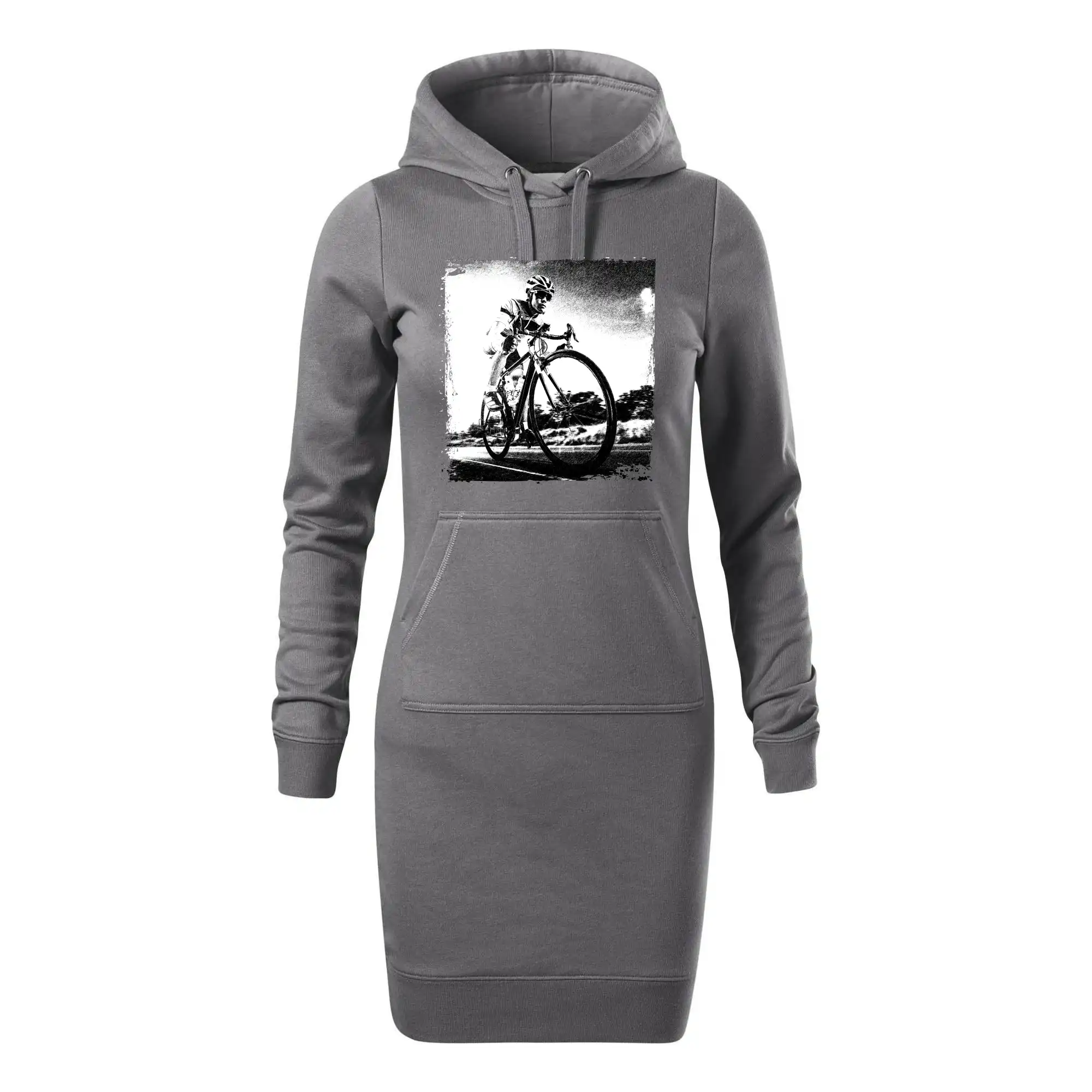 Cyklista černobílá cesta