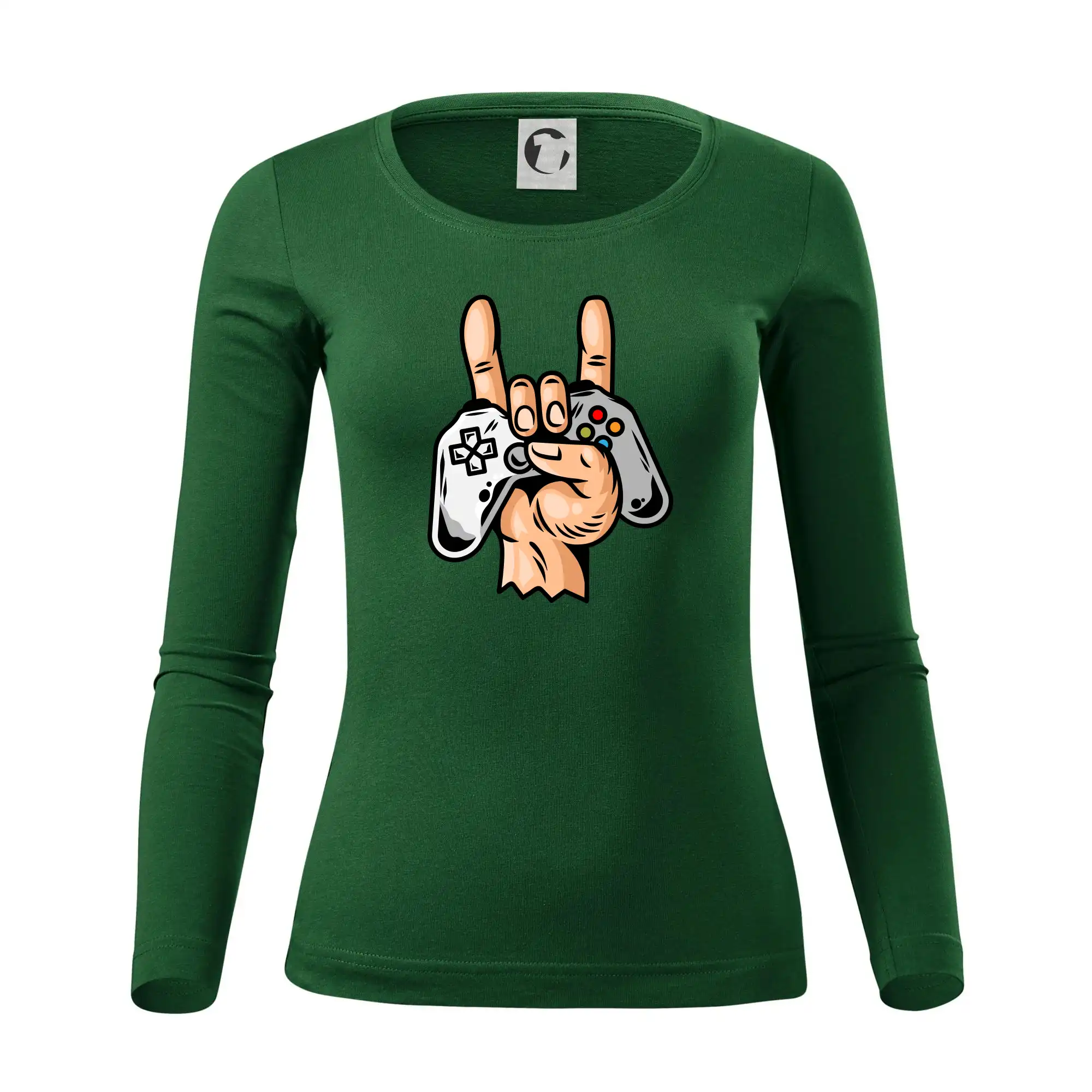 Tričká pre ajťákov - Gamer - gamepad paroháč - Dámske tričko FIT-T LS - zužené