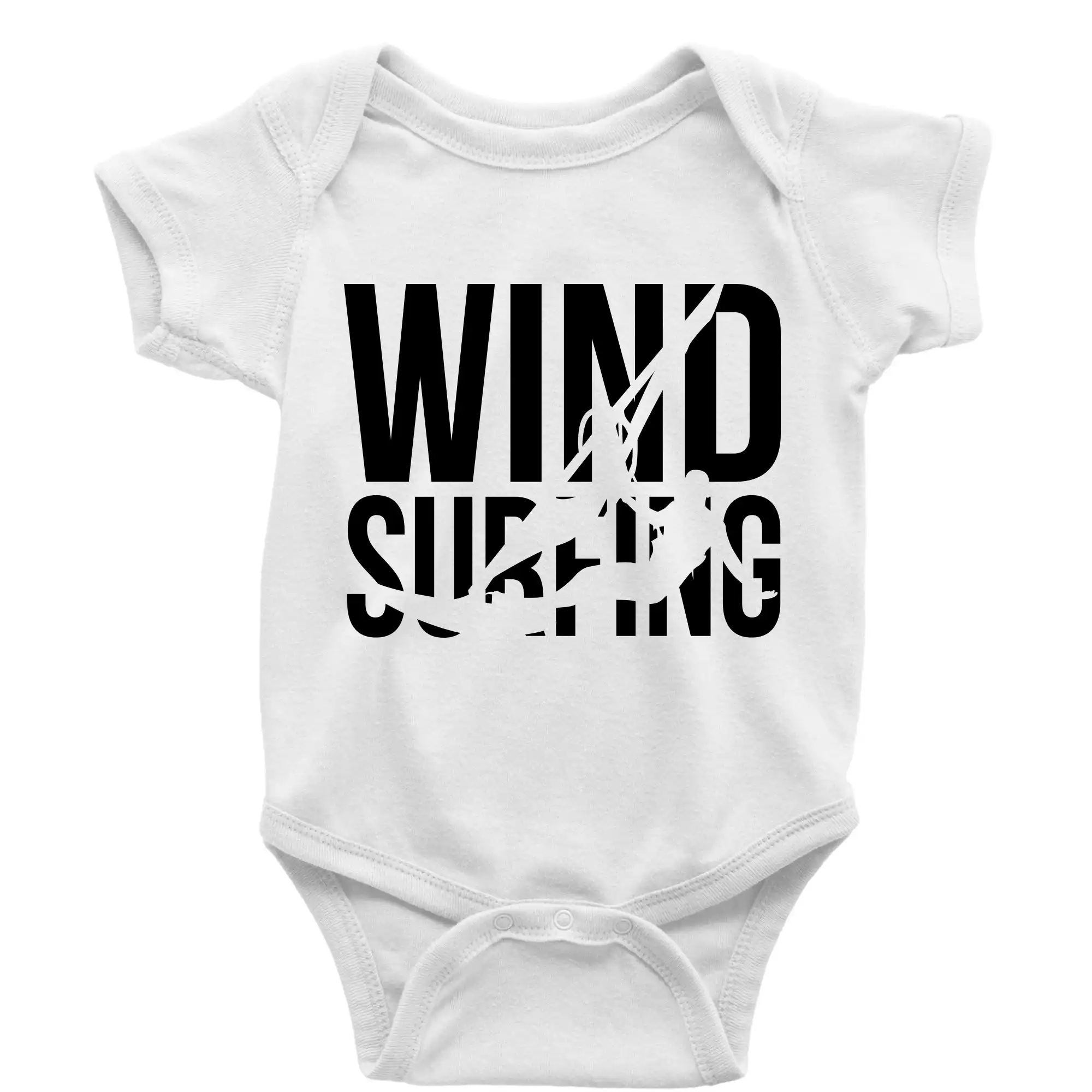 Surferske tričká - Windsurfing nápis - Body dojčenské s krátkym rukávom
