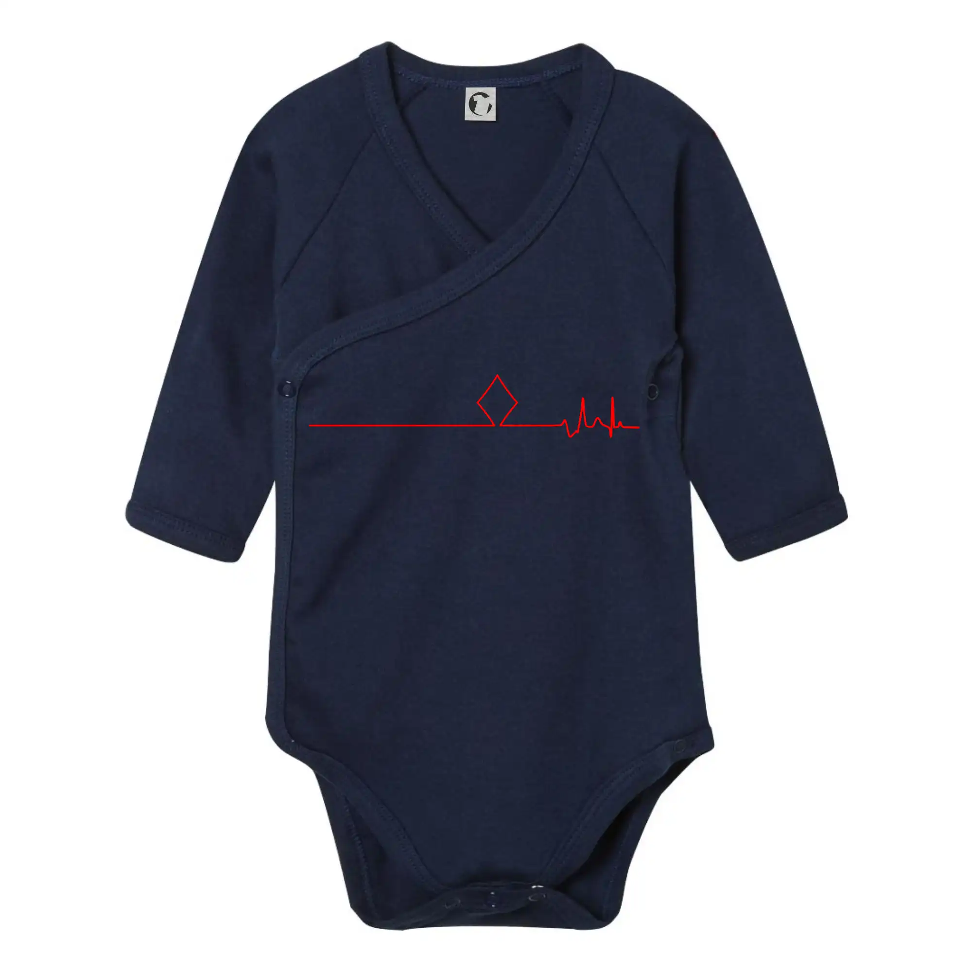 Poker tričká - Poker EKG guľa kára - Body zavinovacie s dlhým rukávom