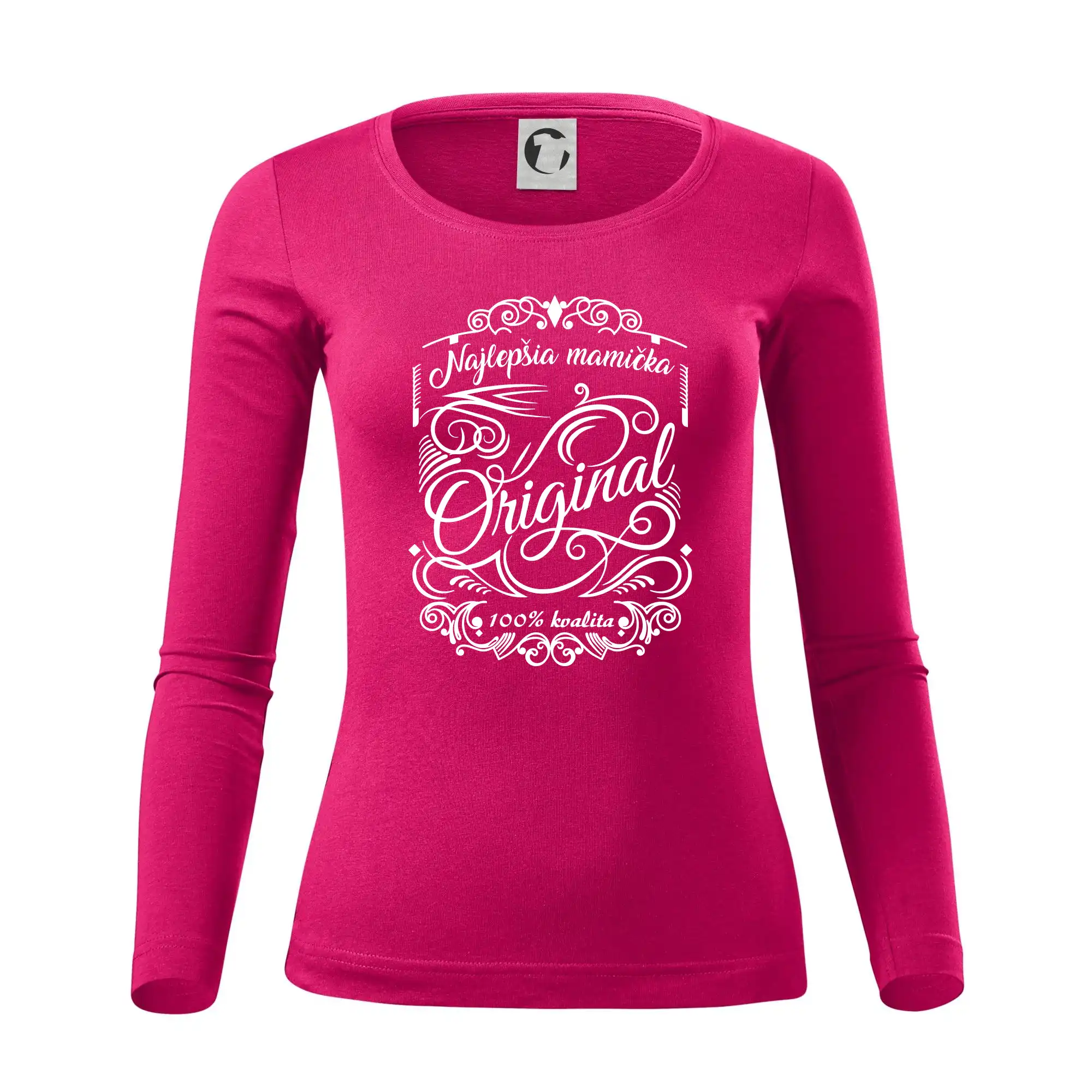 Tričká a mikiny pre mamičky - Vintage - Najlepšia mamička 100% kvalita - Dámske tričko FIT-T LS - zužené