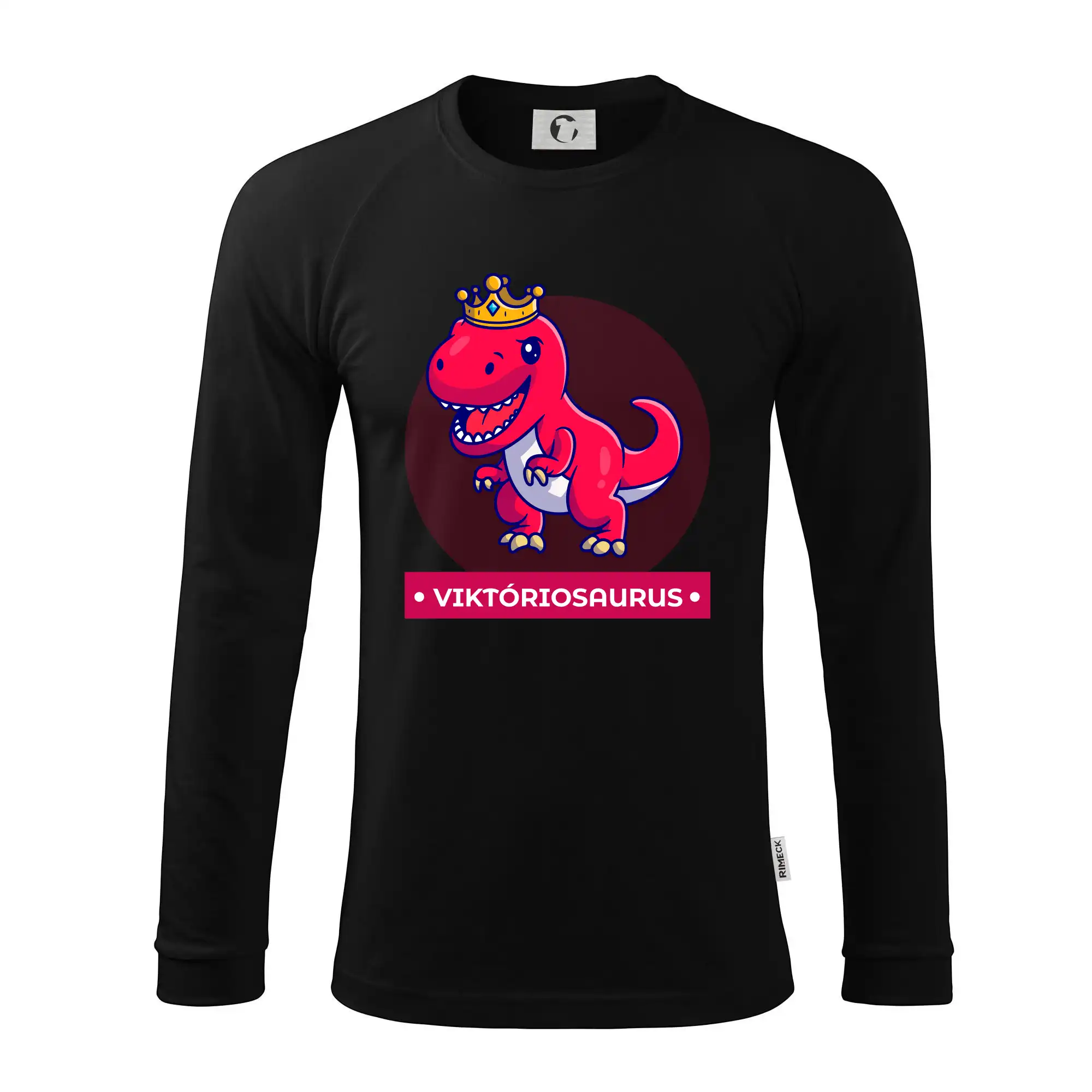 Detské tričká, mikiny a body s originálnymi potlačami | Veselé motívy pre chlapcov aj dievčatá - Dinosaurie mená - červený dinosaurus - Pánske tričko s dlhým rukávom LS130