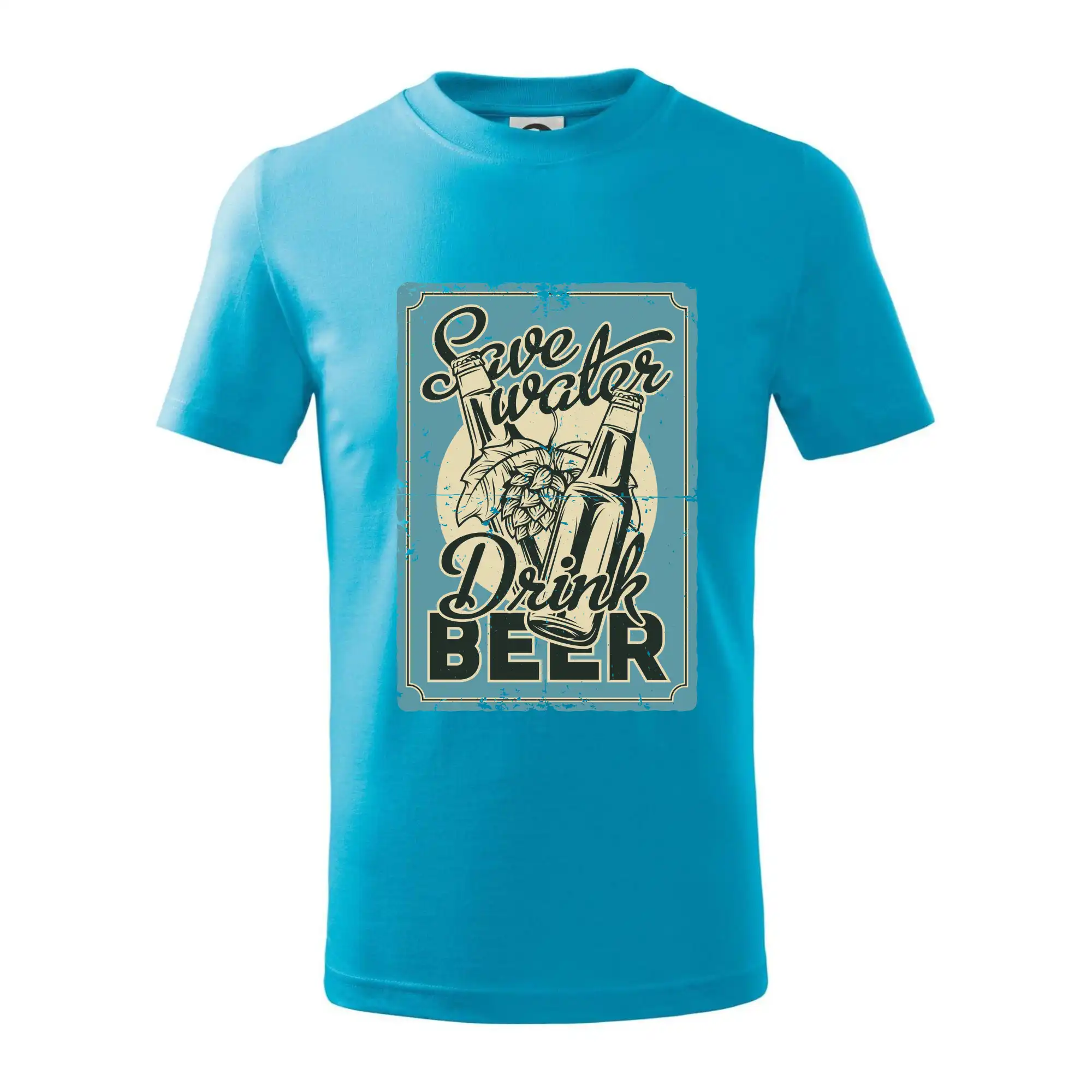Vtipná tričká pre pivárov - Save water drink beer poster - Tričko detské bavlnené