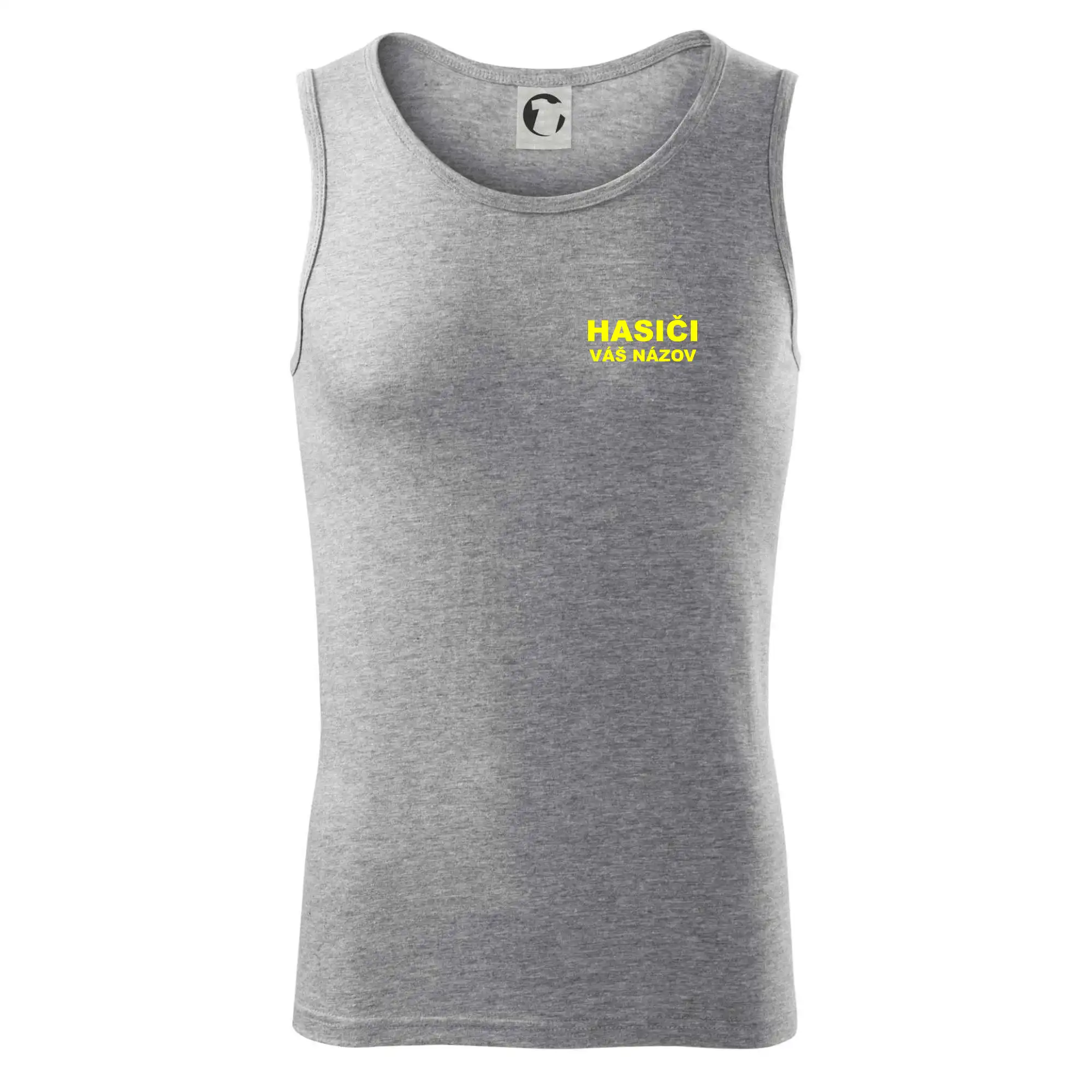 Originálne tričká pre hasičov - Hasiči - žltý nápis - váš názov zboru - Tielko pánske Core