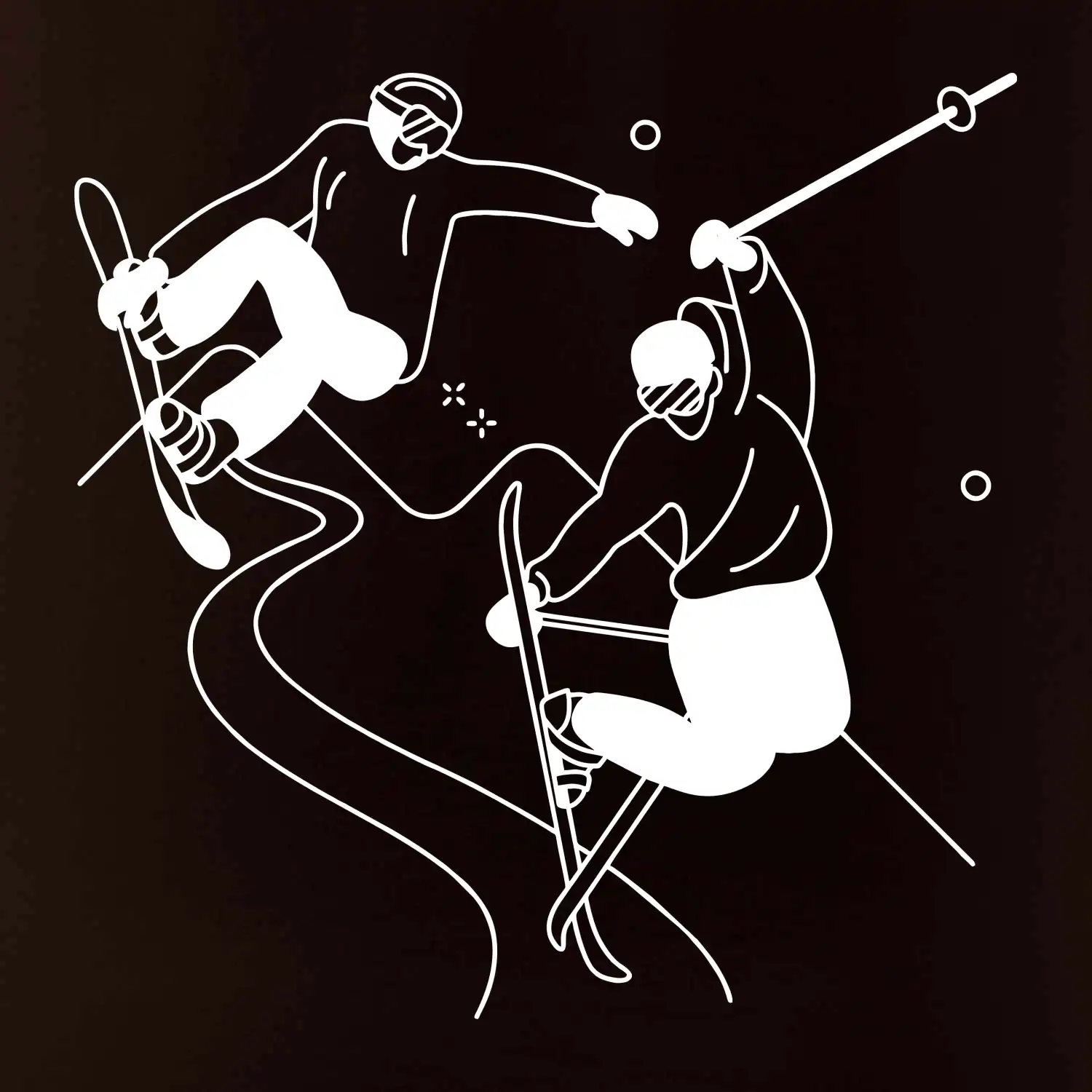 Lyžovaní - kresleny obrázek