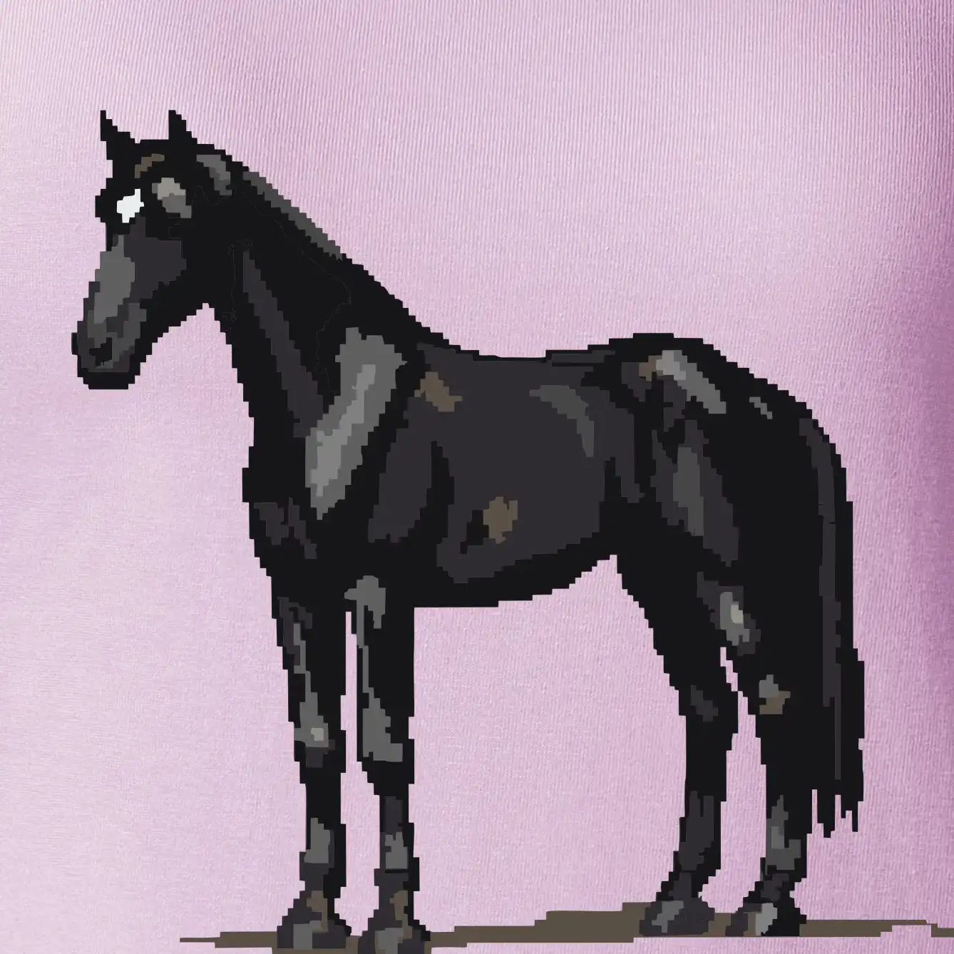 Černý kůň pixel