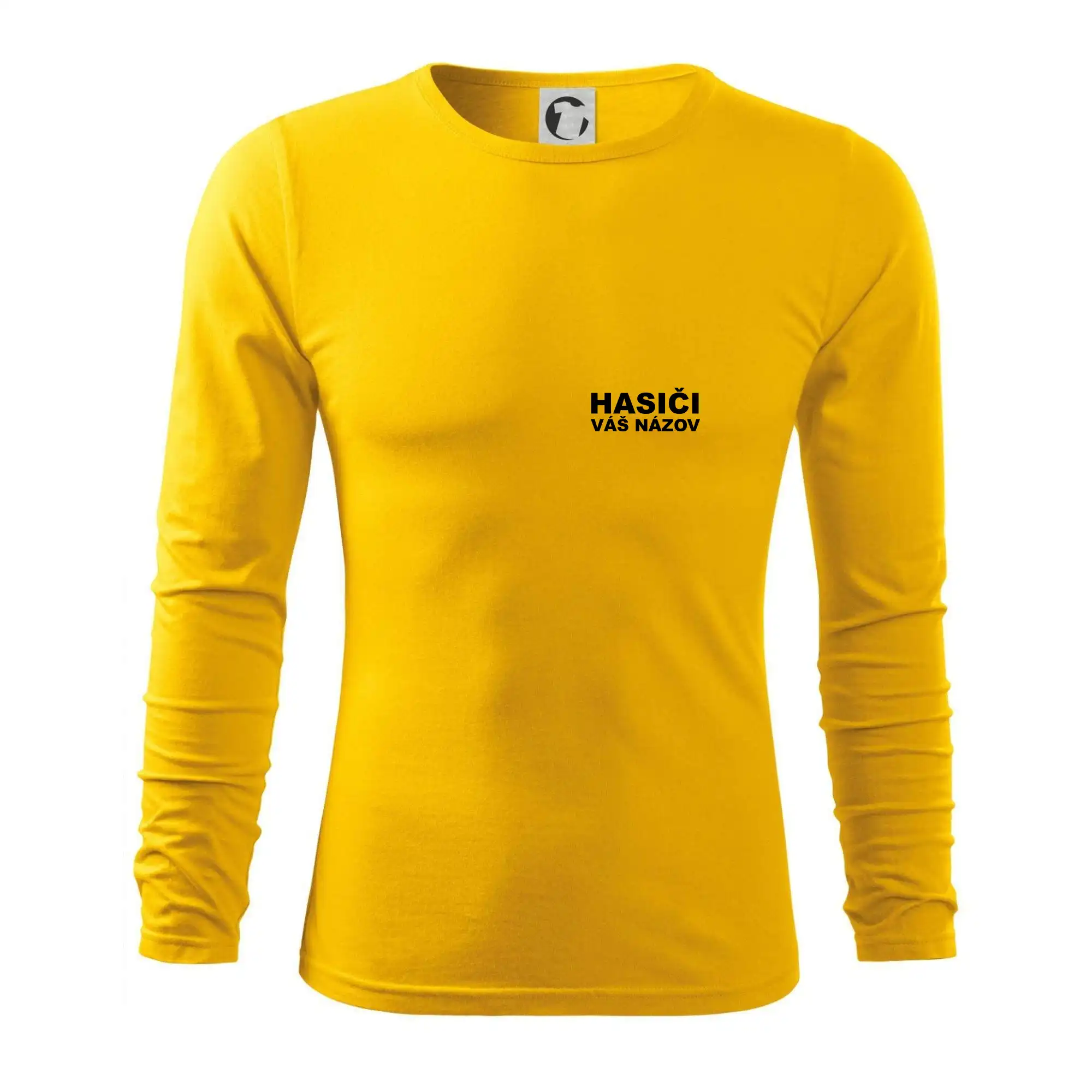 Originálne tričká pre hasičov - Hasiči nápis (názov zboru - vlastný nápis) - Tričko s dlhým rukávom FIT-T long sleeve