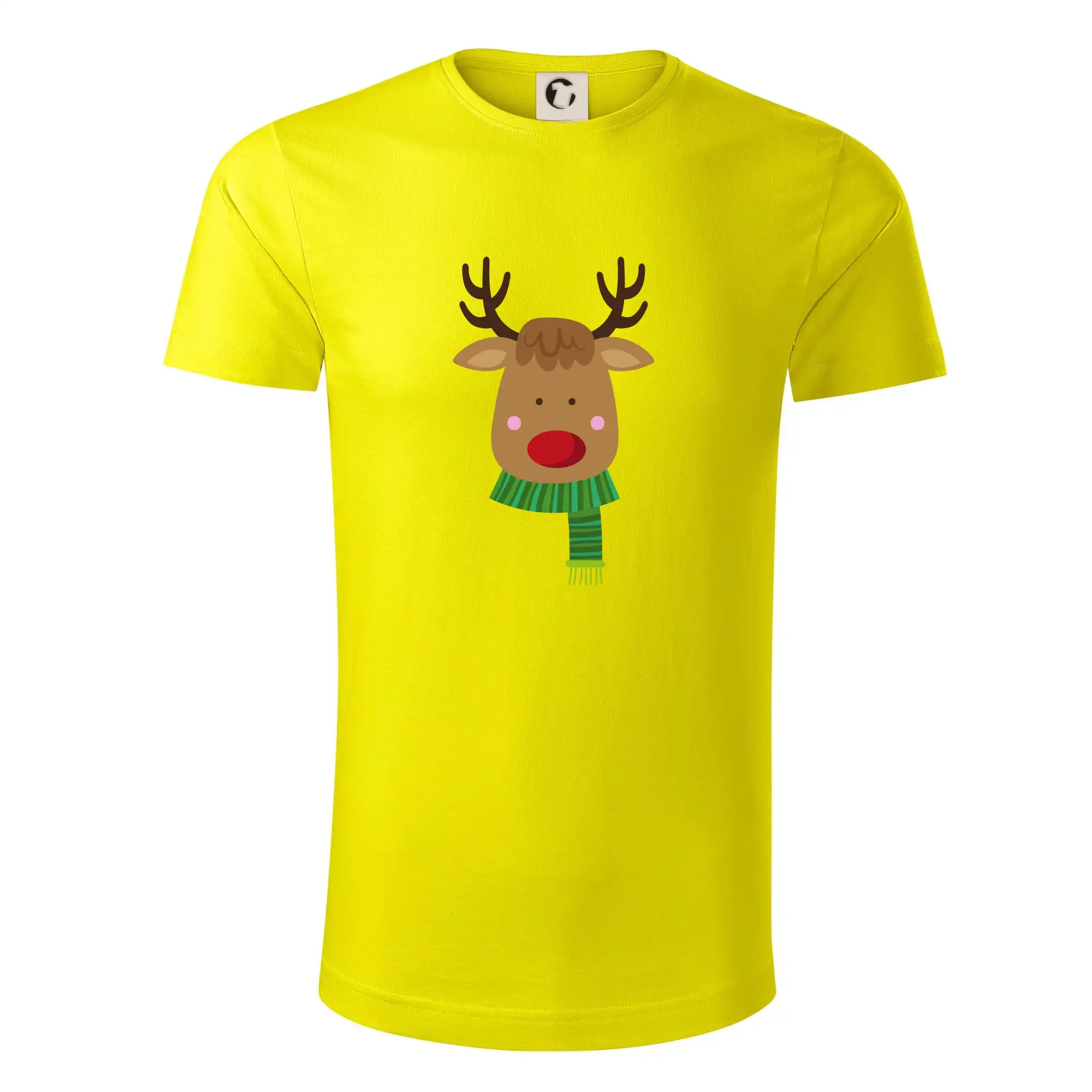 Vianočné tričká - Jeleň so šálom - Tričko z organickej bavlny