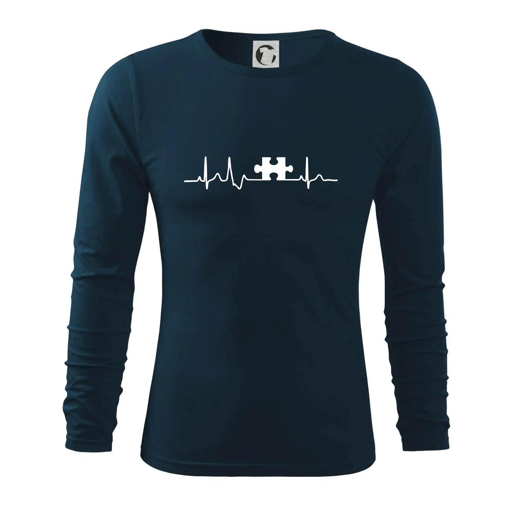 Tričká pre zamilovaných - EKG puzzle párové - Tričko s dlhým rukávom FIT-T long sleeve
