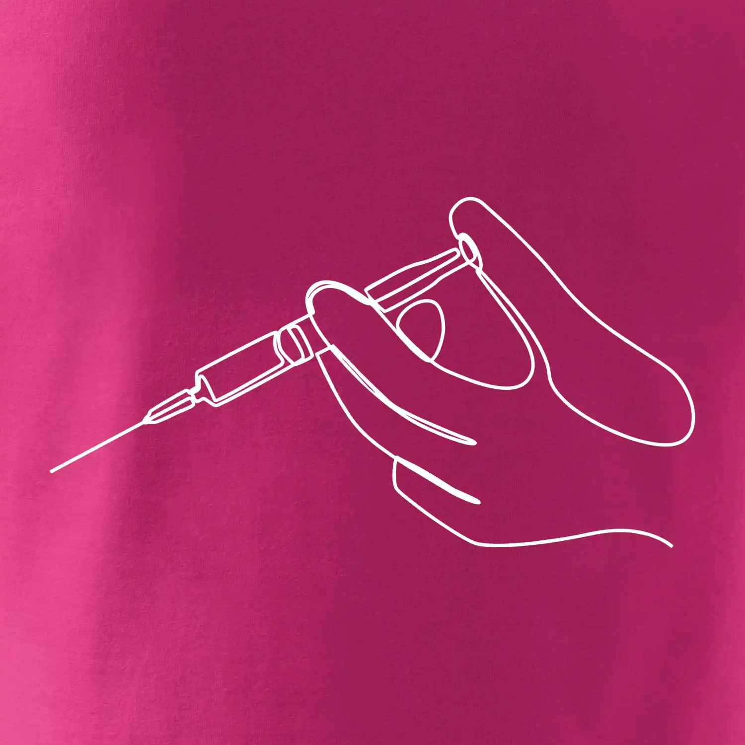 Ruka a injekce jedním tahem