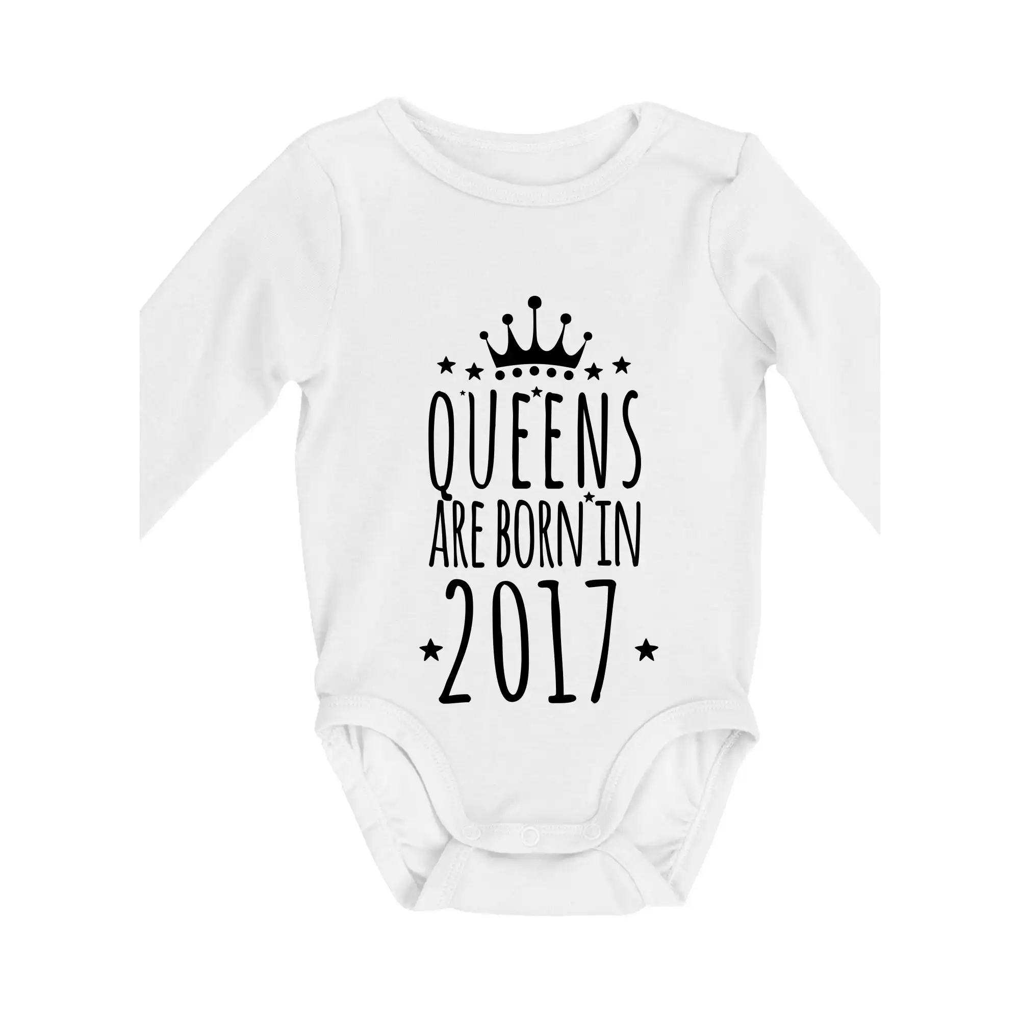 Queens are born in 2017 - Body dojčenské s dlhým rukávom