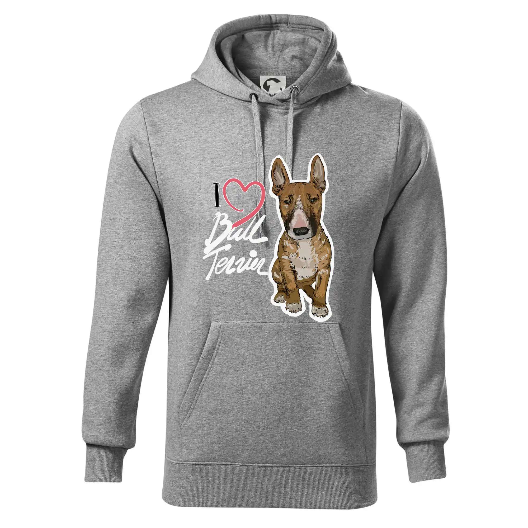 Ostatné psie plemená - I love bull terrier - Mikina pánska Cape s kapucňou