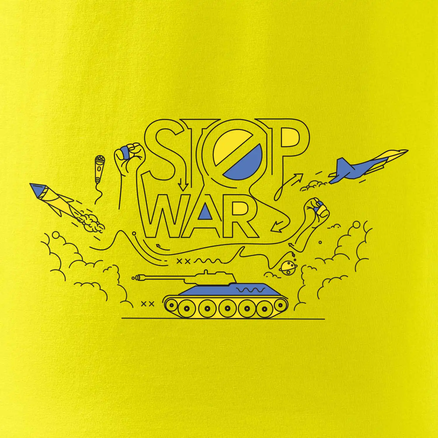 Stop war - Ukrajinské barvy
