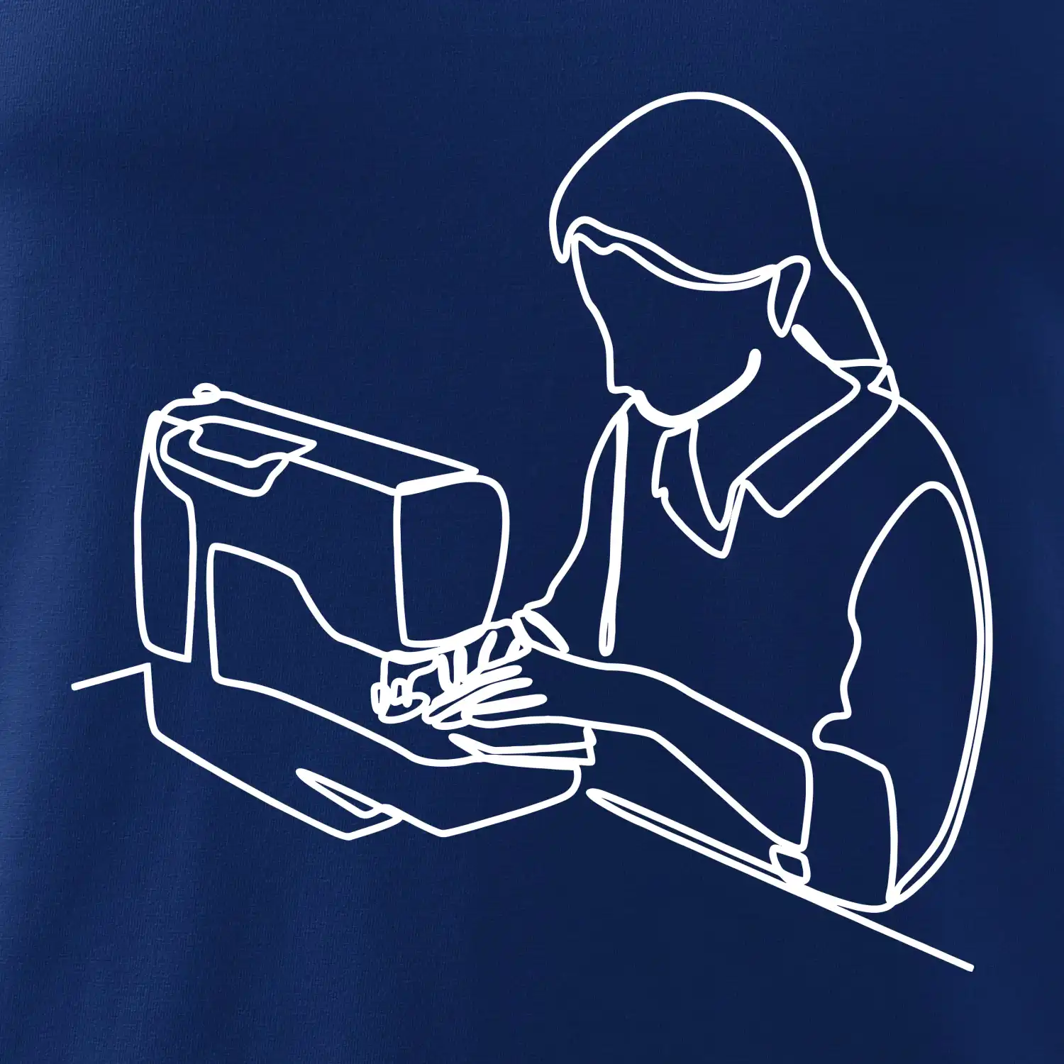 Švadlena a šicí stroj jedním tahem