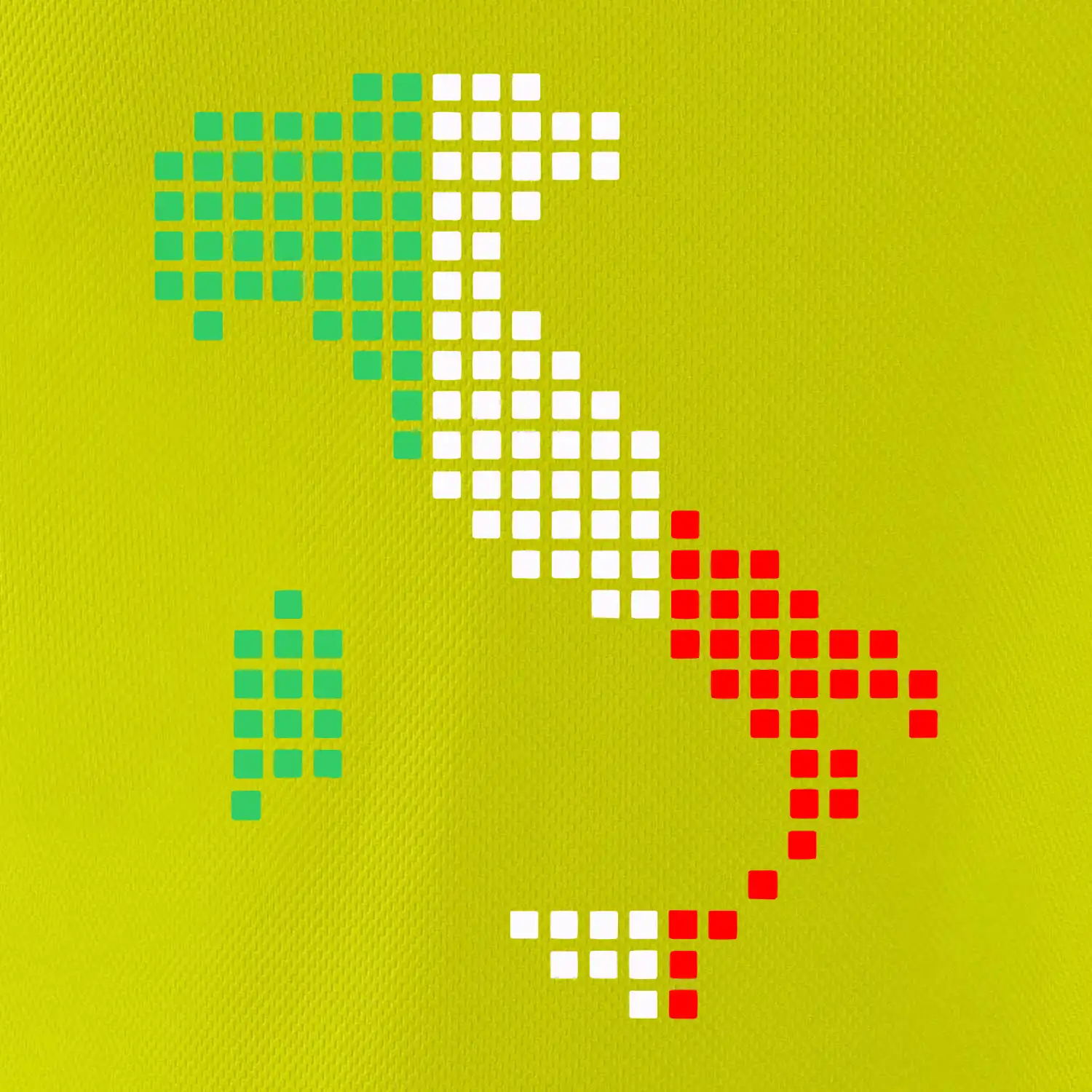 Itálie obrys vlajka