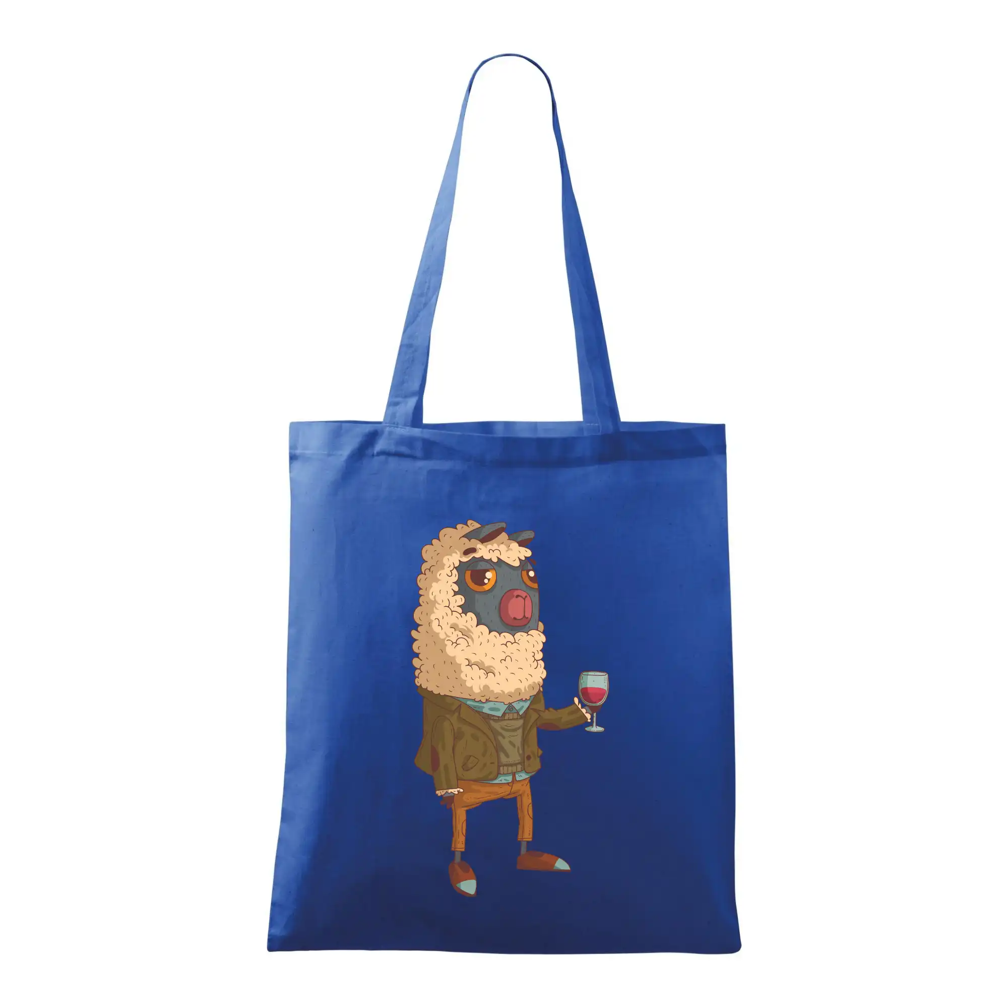 Alpaka s vínem muž