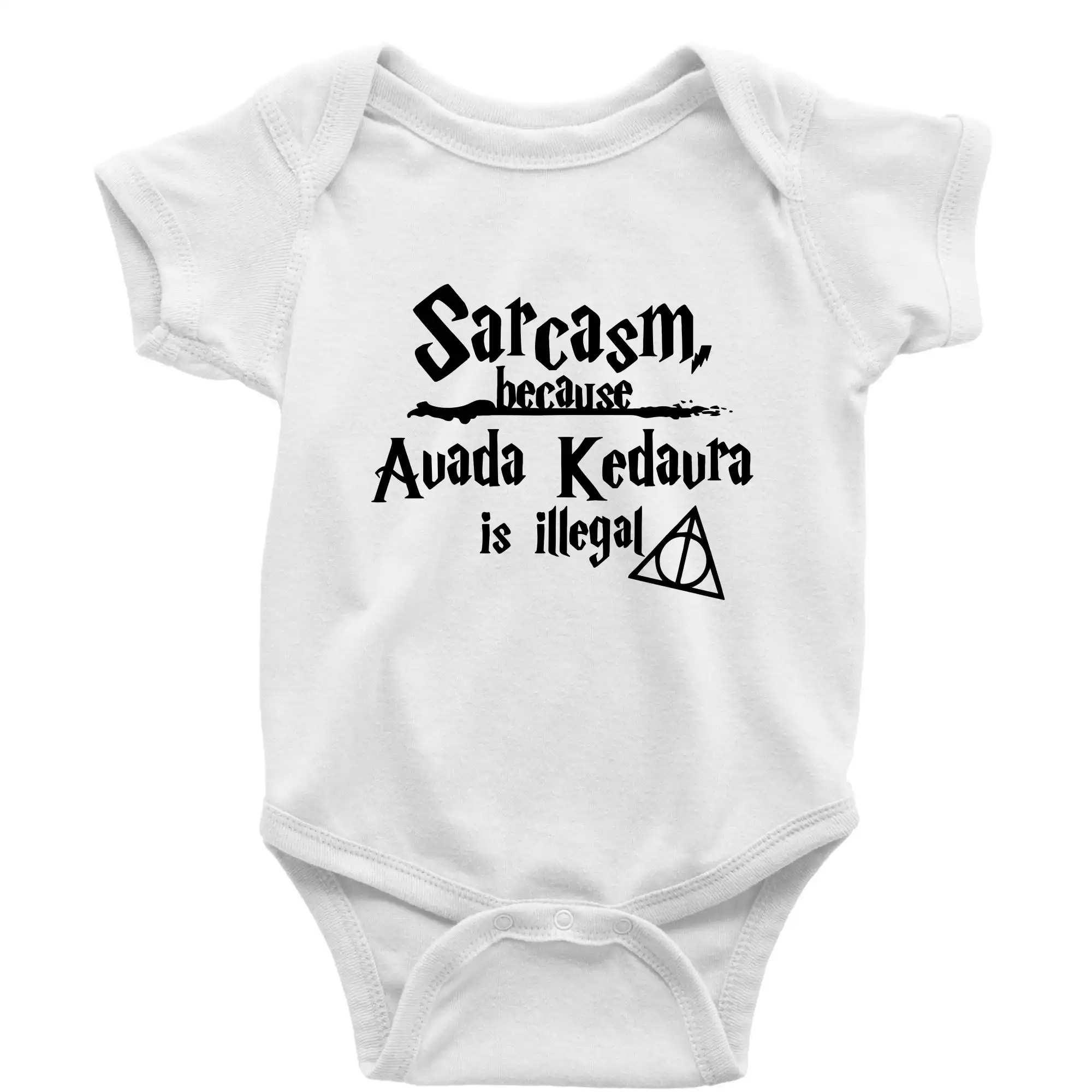 Filmové tričká - Harry - Sarcasm, because Avada Kedavra is illegal - Body dojčenské s krátkym rukávom